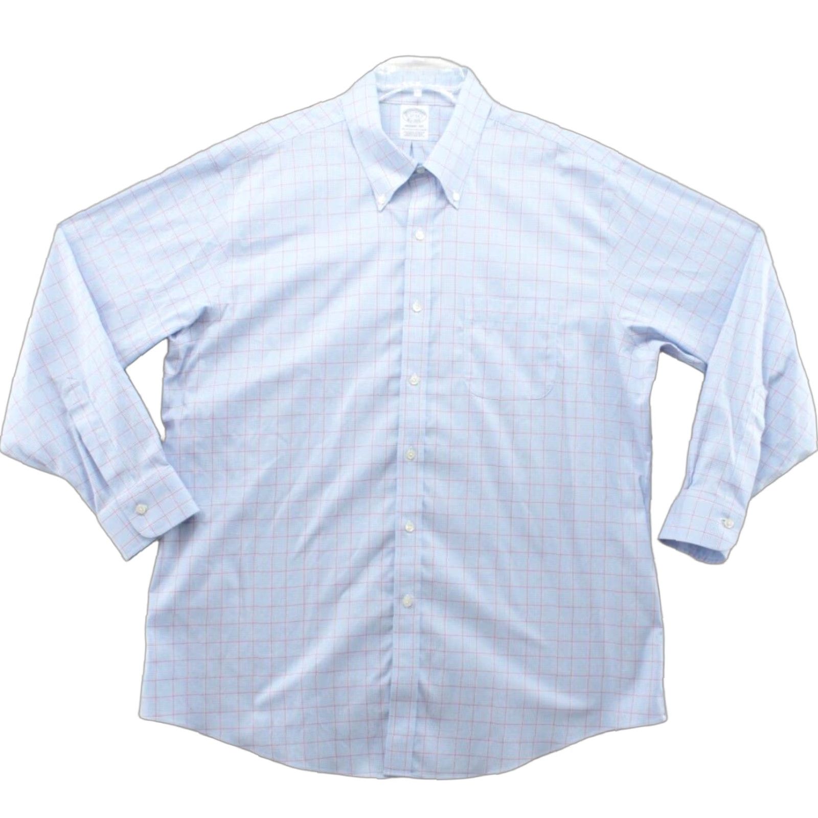 Brooks Brothers VINTAGE Brooks Brothers Regent Fit Shirt Men's 17-33 Blue Checks Squares Long Sleeve Size US XL / EU 56 / 4 - 1 Thumbnail
