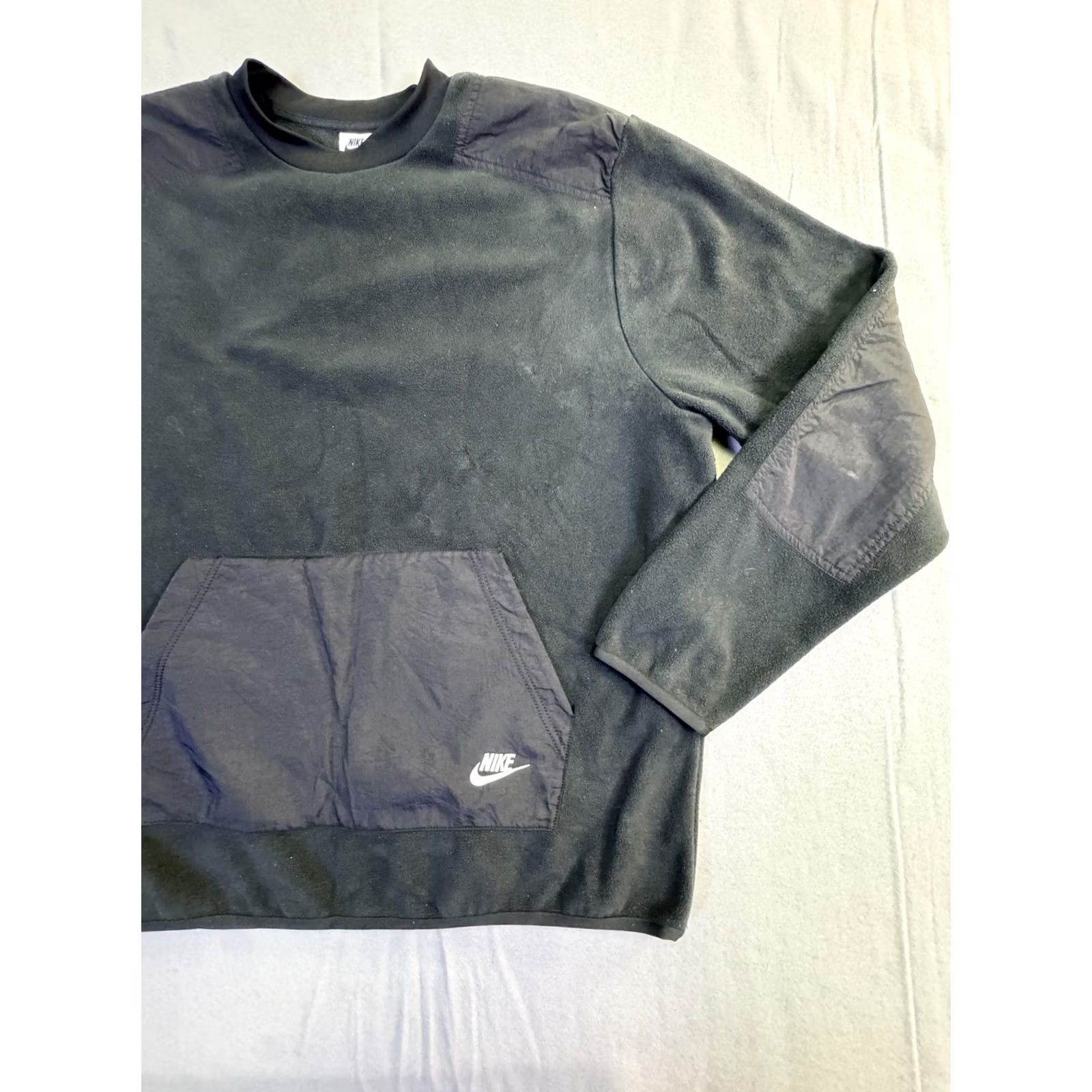 Nike Nike Sweatshirt Mens Large Tall Black Fleece Pullover Kangaroo Pocket Crewneck Size US L / EU 52-54 / 3 - 2 Thumbnail
