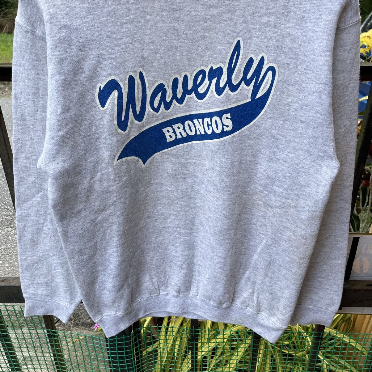 Tultex × Vintage 🔥Vintage 90s Waverly Broncos Big Spellout Sweatshirts Size US S / EU 44-46 / 1 - 4 Thumbnail