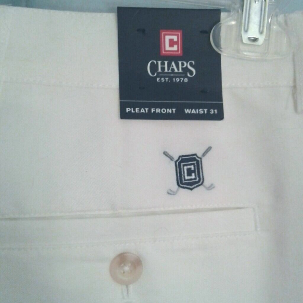 Chaps Chaps Size 31 Golf shorts Men's pleated front Basic white Lo Size US 31 - 3 Thumbnail