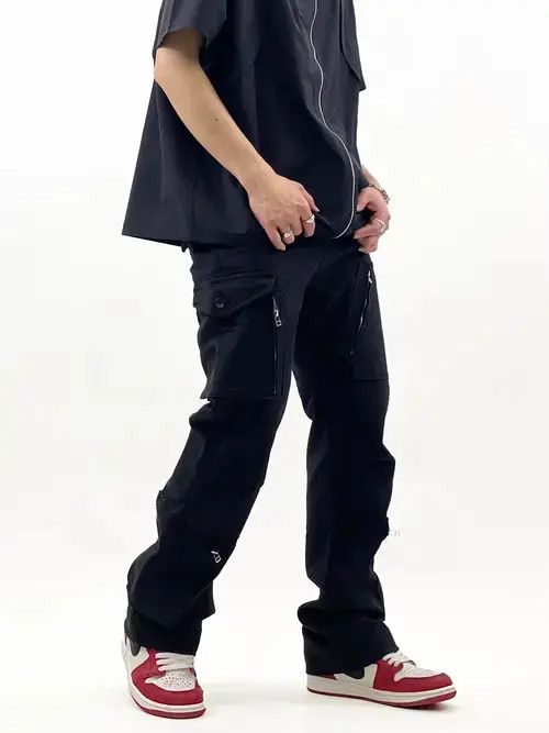 Jean flared tactical punk cargo pants Size US 28 / EU 44 - 4 Thumbnail