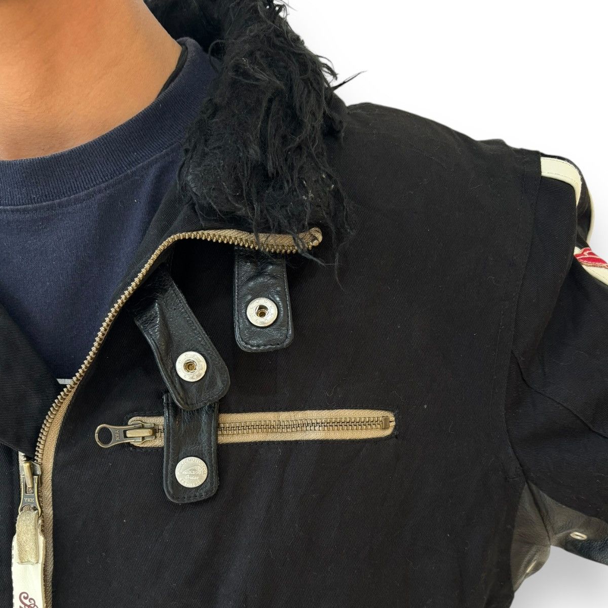 Indian Motorcycle Vintage Indian motocycle leather jacket fur faux Size US L / EU 52-54 / 3 - 8 Thumbnail