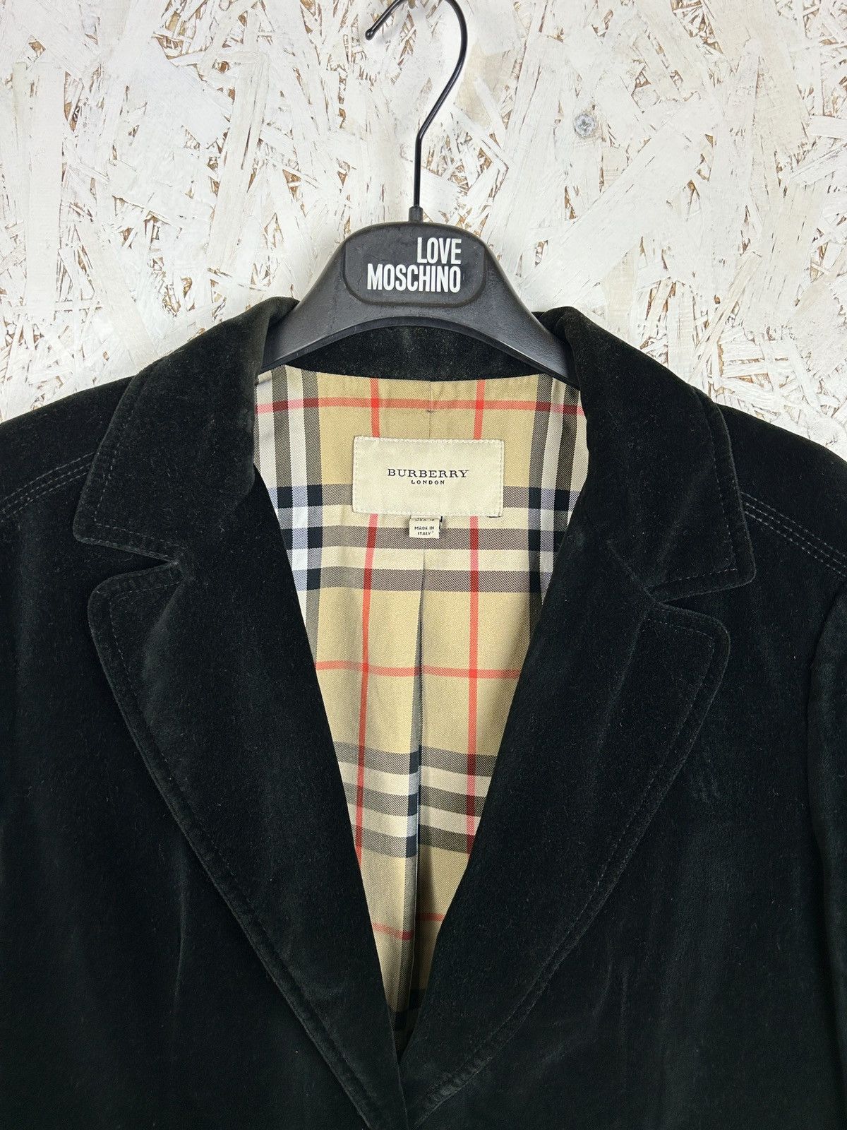 Burberry 00s Vintage Burberry Velvet Short Blazer Jacket UK 12 US 10 Size L / US 10 / IT 46 - 2 Thumbnail