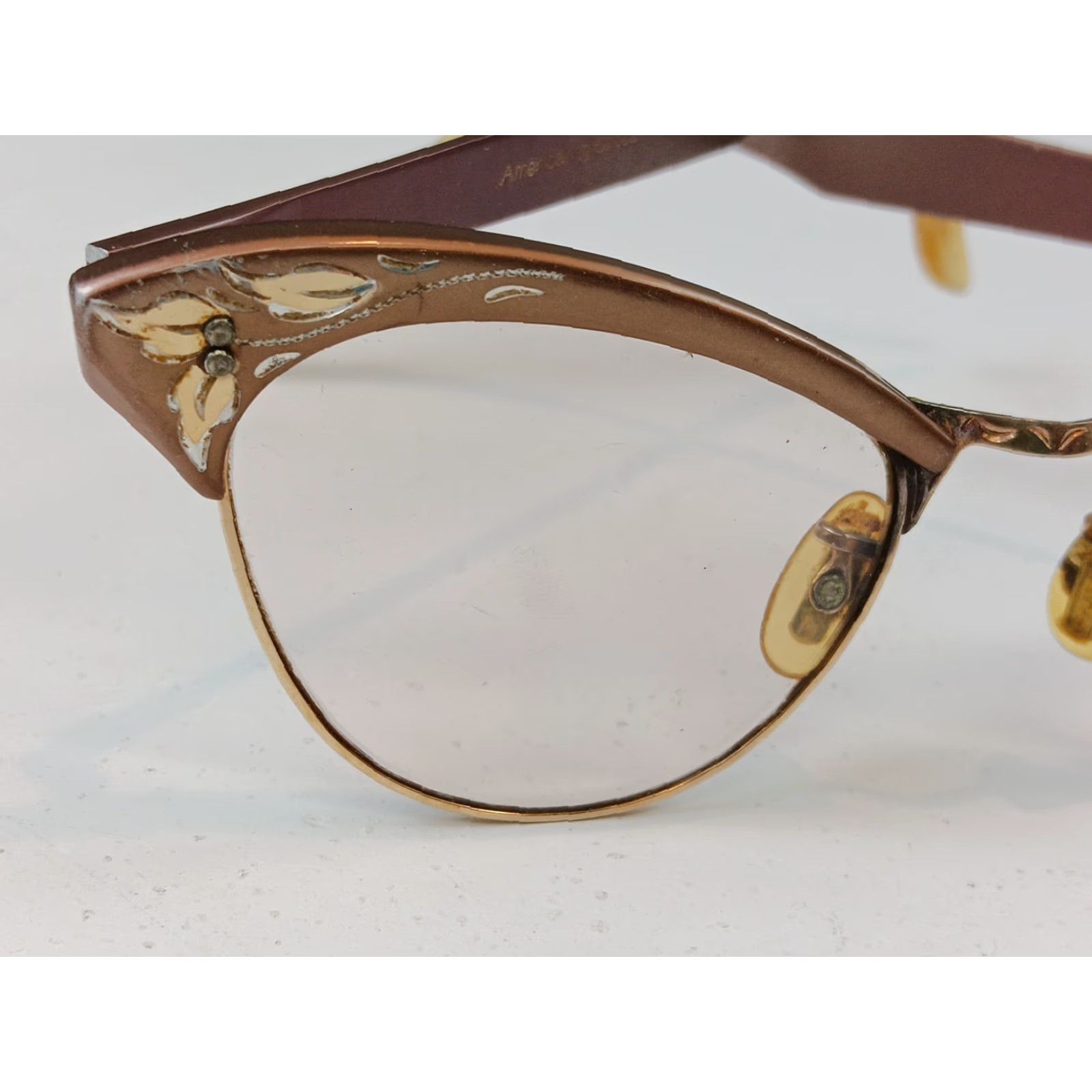 American Optical VINTAGE American Optical Cat Eye Frames Gold 12K Gold Filled Aluminum Women 1950s Retro Size ONE SIZE - 7 Thumbnail