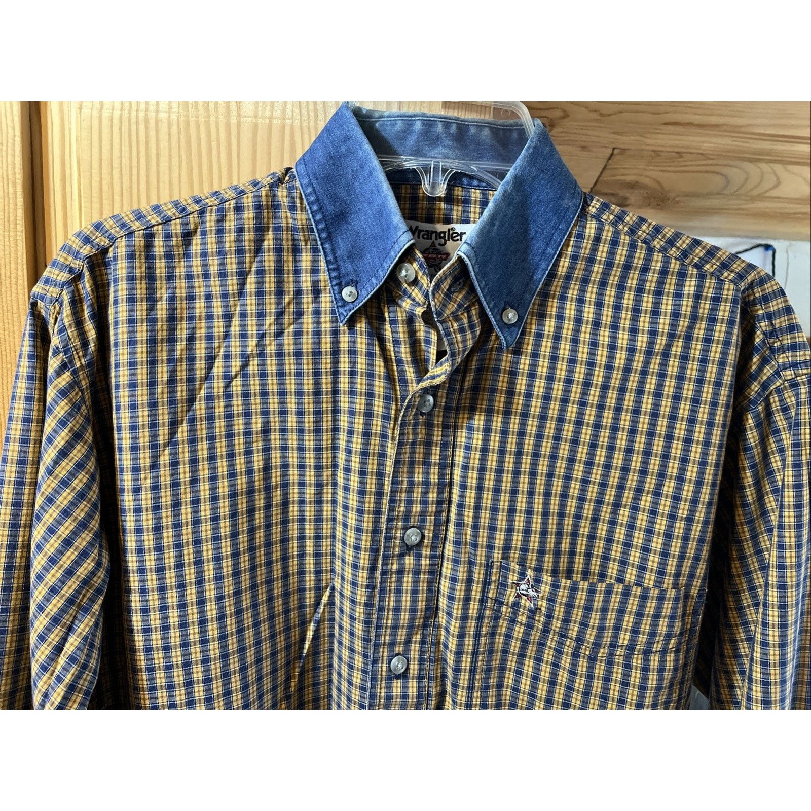 Wrangler Wrangler PBR Button Shirt Men’s S Rodeo Western Yellow Size US S / EU 44-46 / 1 - 5 Thumbnail