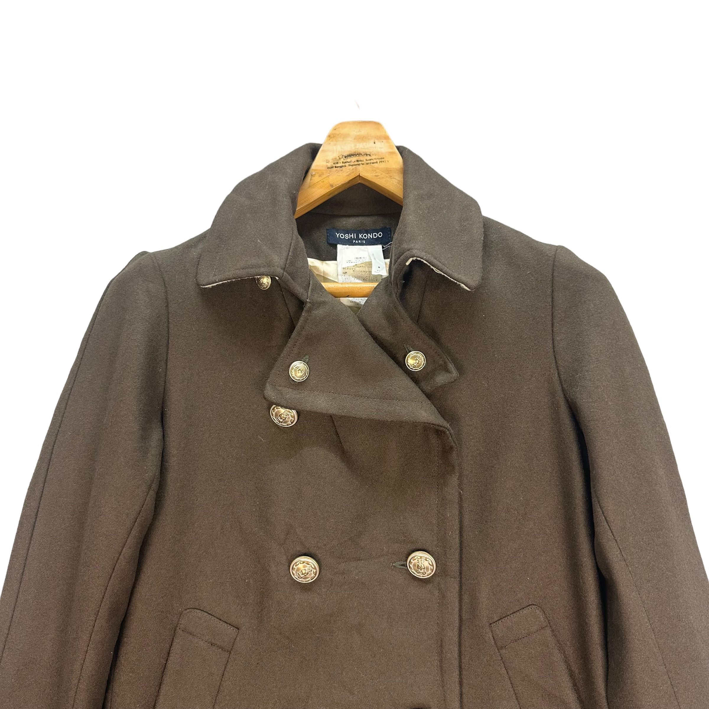 Japanese Brand YOSHI KONDO PARIS WOOL BELTED DOUBLE BREASTED COAT #7825-180 Size S / US 4 / IT 40 - 2 Thumbnail