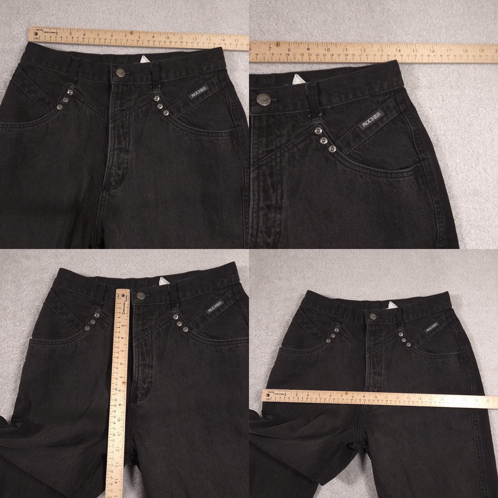 Vintage VINTAGE Rockies Jeans Womens 13 T Black High Rise Mom Western Tapered Denim 90s Size 34" / US 12 / IT 48 - 9 Thumbnail