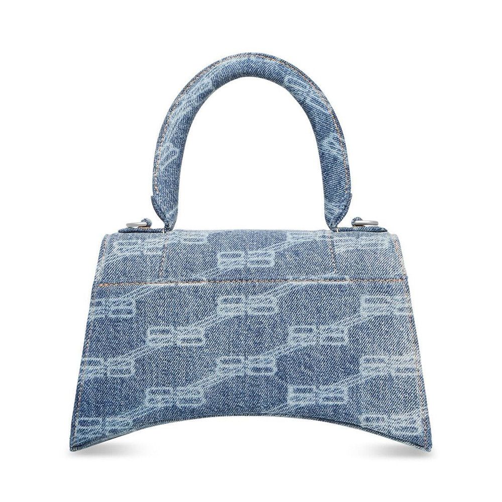 Balenciaga o1mt1gz0924 Size: OS / Hourglass Handbag BB Monogram Denim Size ONE SIZE - 4 Thumbnail