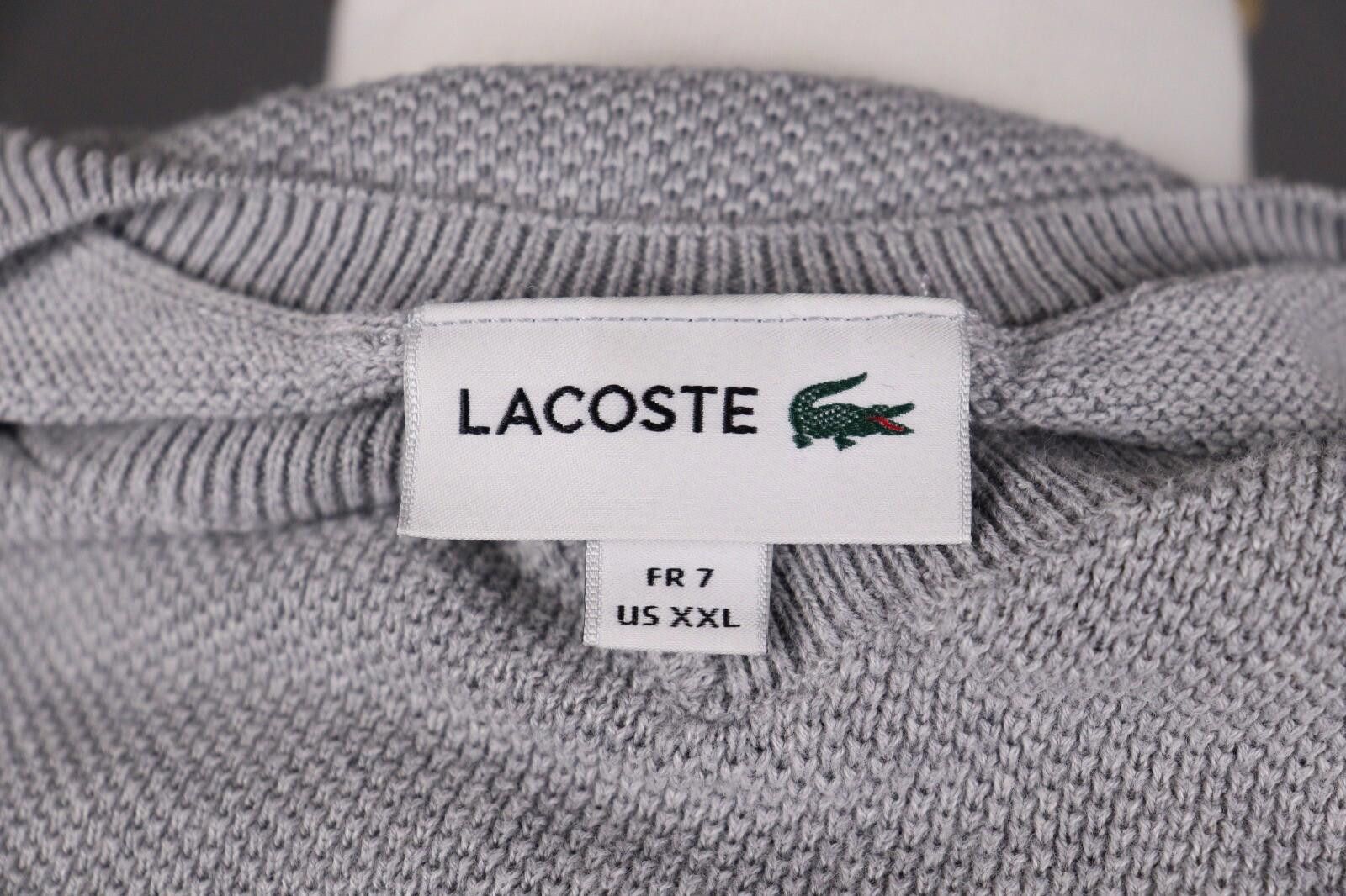 Lacoste Lacoste Gray Cotton Knit Sweater Size FR 7 / US 2XL Size US XXL / EU 58 / 5 - 10 Thumbnail