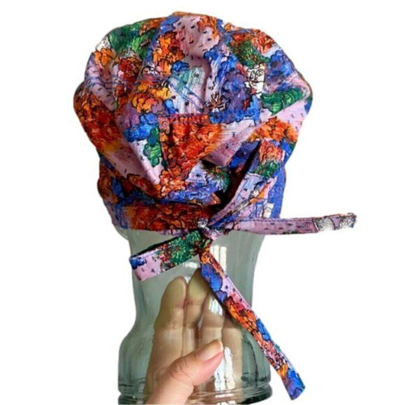 Handmade Handmade Boho Colourful Pastoral Hair Bonnet - One Size 🌈 Size ONE SIZE - 4 Thumbnail