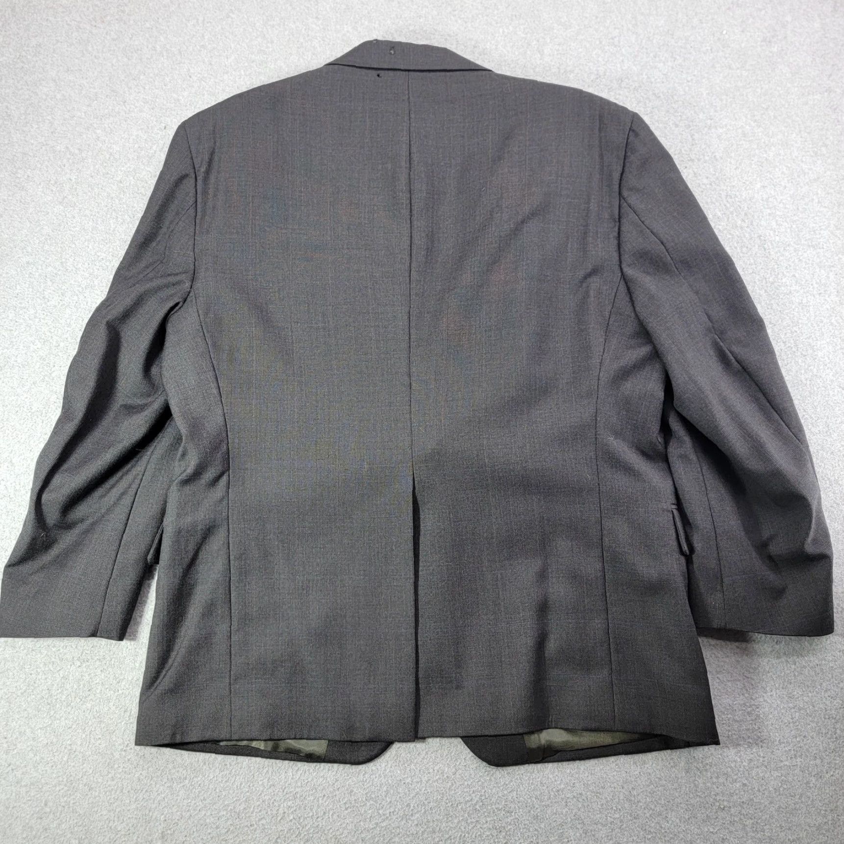 Vintage Botany 500 Suit Jacket Mens 44 Short Gray Check 2 Button Blazer Made USA Size US 44 / EU 60 - 6 Thumbnail