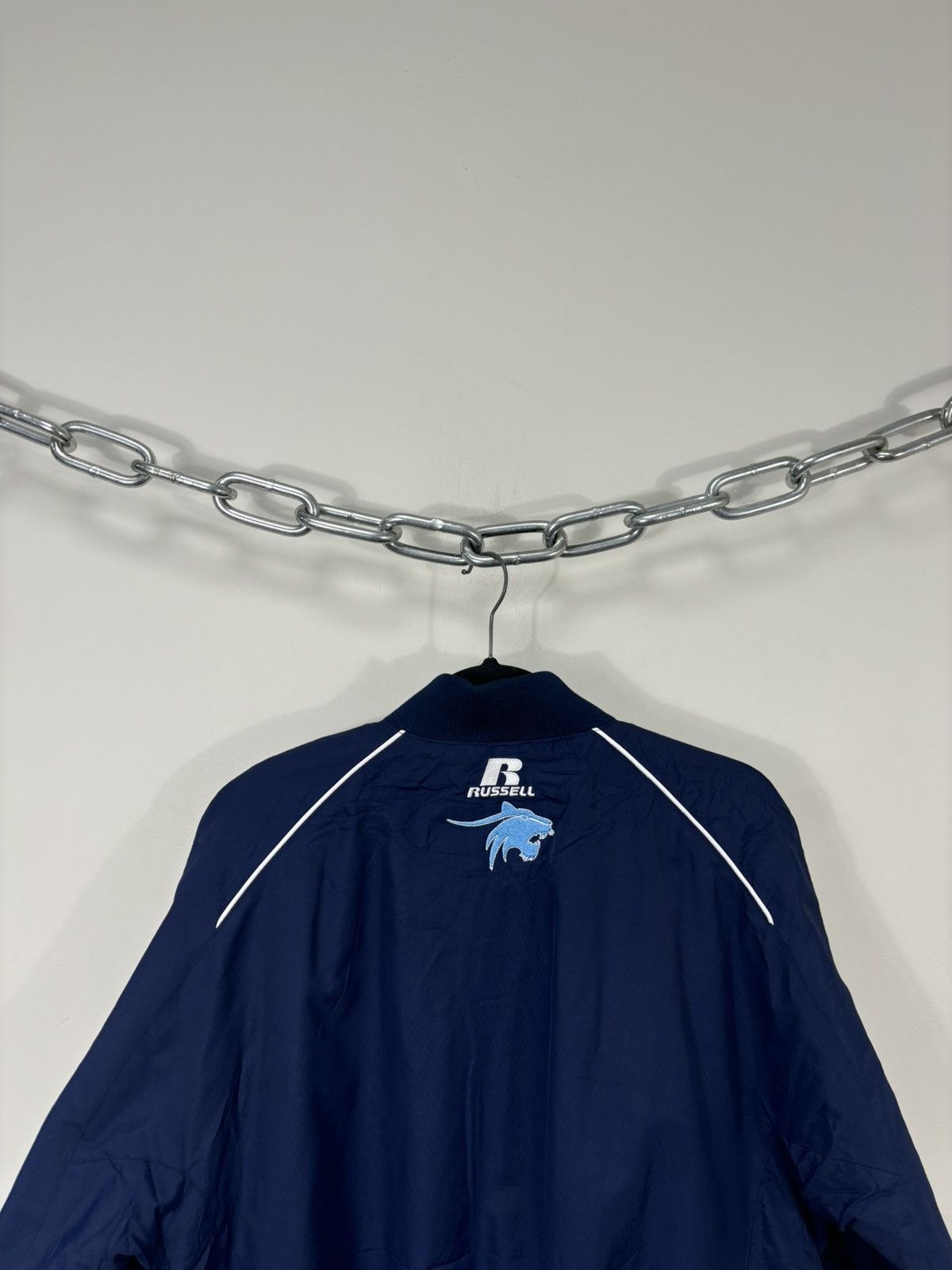 Russell Athletic Vintage Russell Athletic Big Logo Blue Nylon Bomber Jacket Size US S / EU 44-46 / 1 - 15 Thumbnail