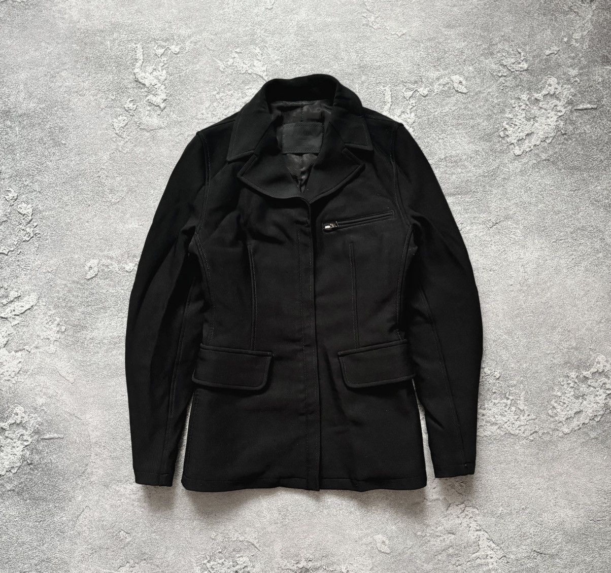 Designer × Prada Prada Milano M black zip cropped coat jacket blazer Wmns Size M / US 6-8 / IT 42-44 - 1 Thumbnail
