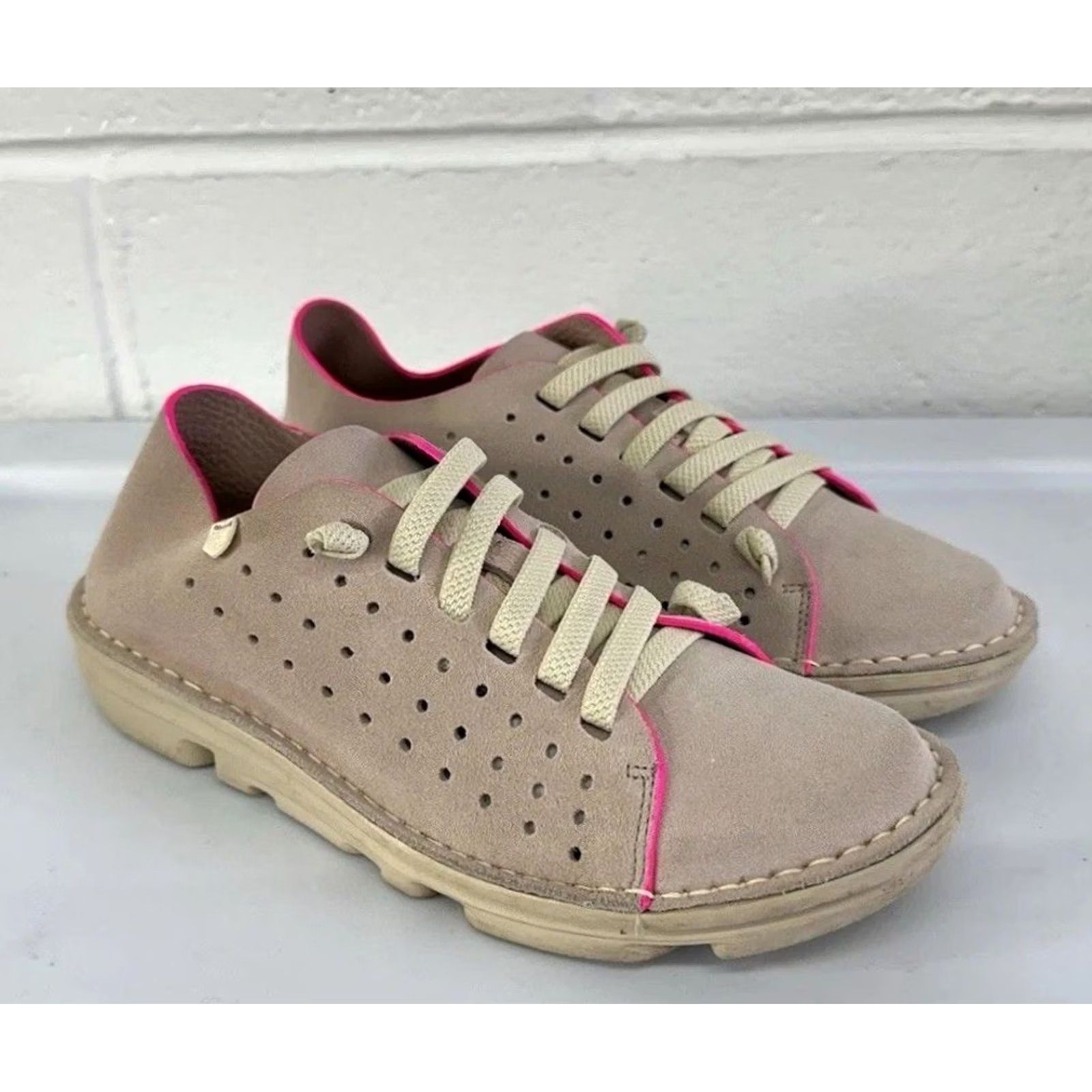 Asket OnFoot Sneaker Pink Suede Spain Sz 38 US 7.5 30200 Basket Fluor Size US 8 / IT 38 - 2 Thumbnail