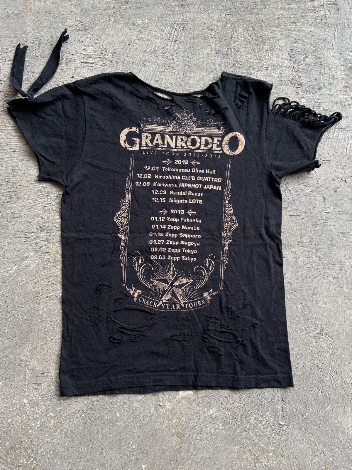 Band Tees 2012 Grandrodeo - Vkei Style Poem Destressed T-Shirt Size S / US 4 / IT 40 - 4 Thumbnail