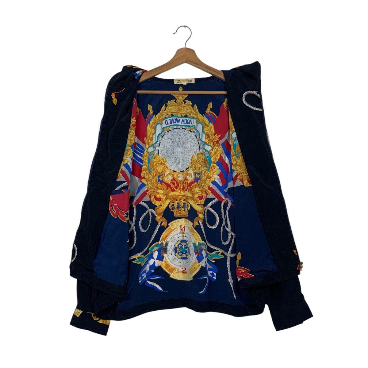 Vintage Vintage AQUA WORLD Fullprint Poly Hoodie Jacket #2569-C116 Size US L / EU 52-54 / 3 - 12 Thumbnail