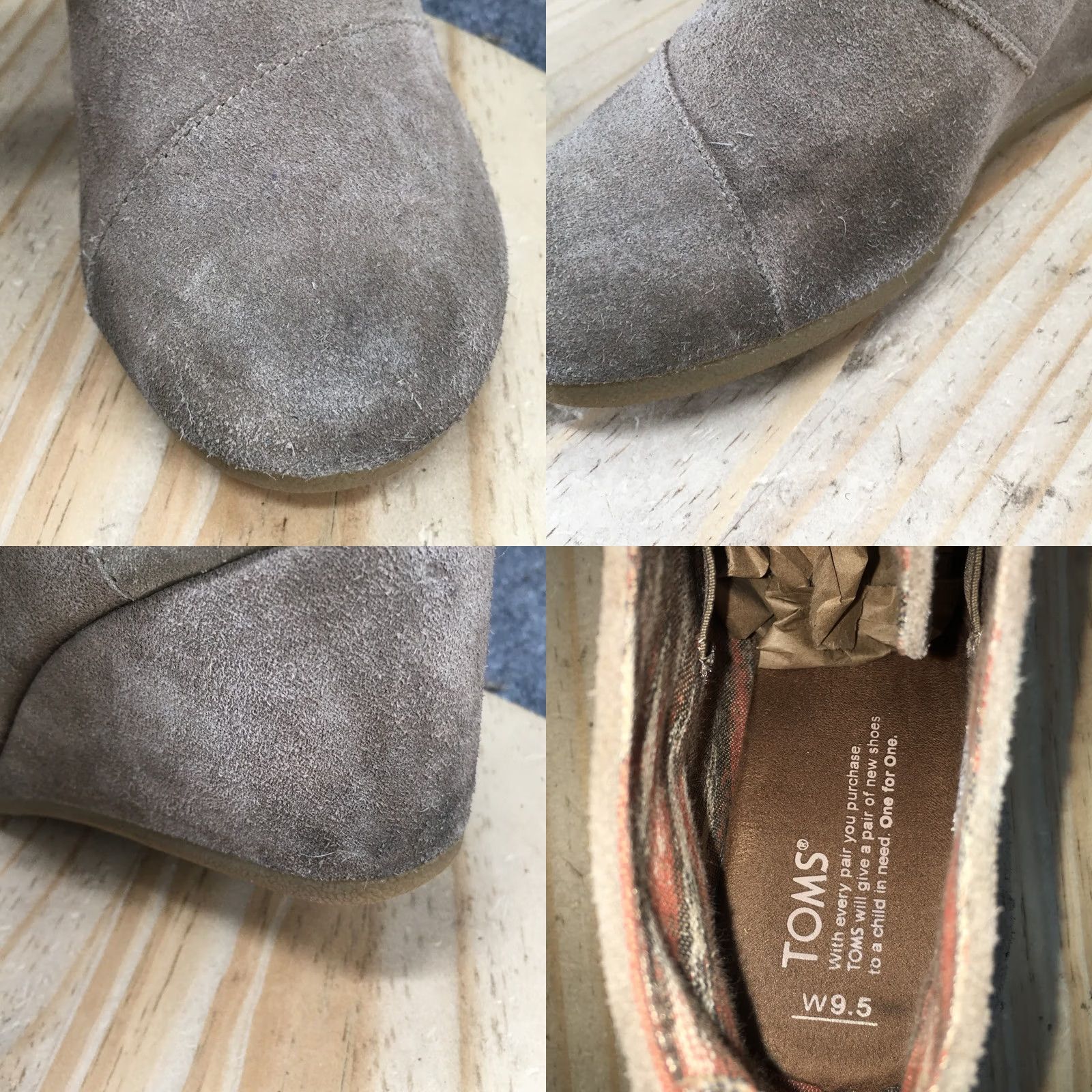 Toms TOMS Boots Womens 9.5 Taupe Desert Wedge Booties Suede Lace Up Comfort Round Toe Casual Everyday Size US 10 / IT 40 - 9 Thumbnail