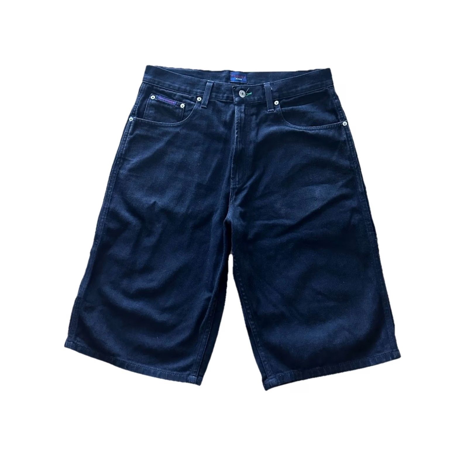 Tommy Hilfiger VINTAGE Tommy Hilfiger Shorts Mens 32 Black Denim Baggy Jorts Skater Y2K Bermuda 90s Grunge Hip Hop Mens Size US 32 / EU 48 - 6 Thumbnail