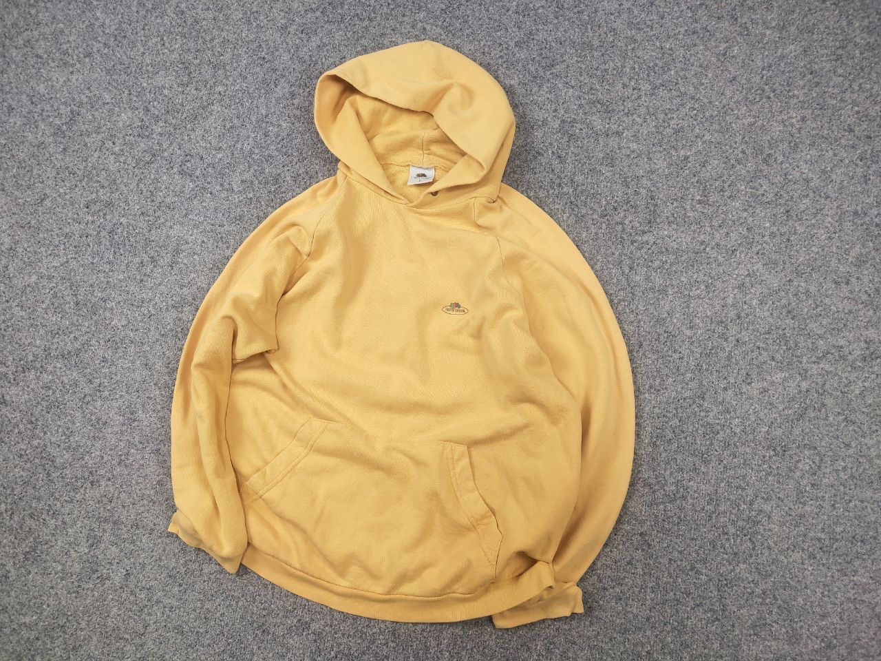 Fruit Of The Loom Vintage 90's fruit of the loom USA Logo Yellow Blank Hoodie Size US L / EU 52-54 / 3 - 3 Thumbnail