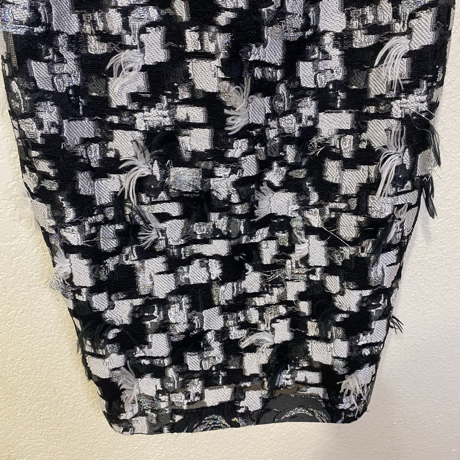 St. John ST JOHN COUTURE Dress Black Caviar & Silk Metallic Silver Size XS / US 0-2 / IT 36-38 - 2 Thumbnail