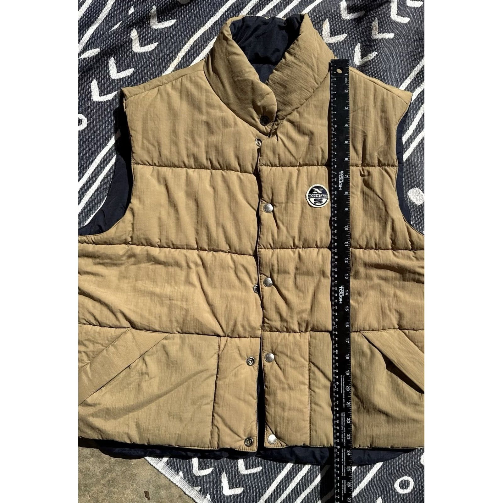 Vintage North Sails Men Reversible Puffer Vest Navy Tan Medium Size US M / EU 48-50 / 2 - 3 Thumbnail