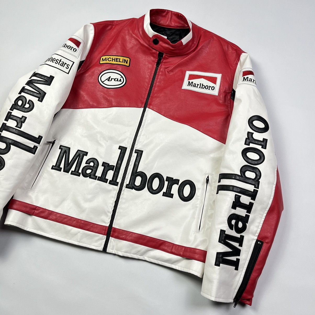 Marlboro Malboro Moto Jacket Leather Michlein | Grailed