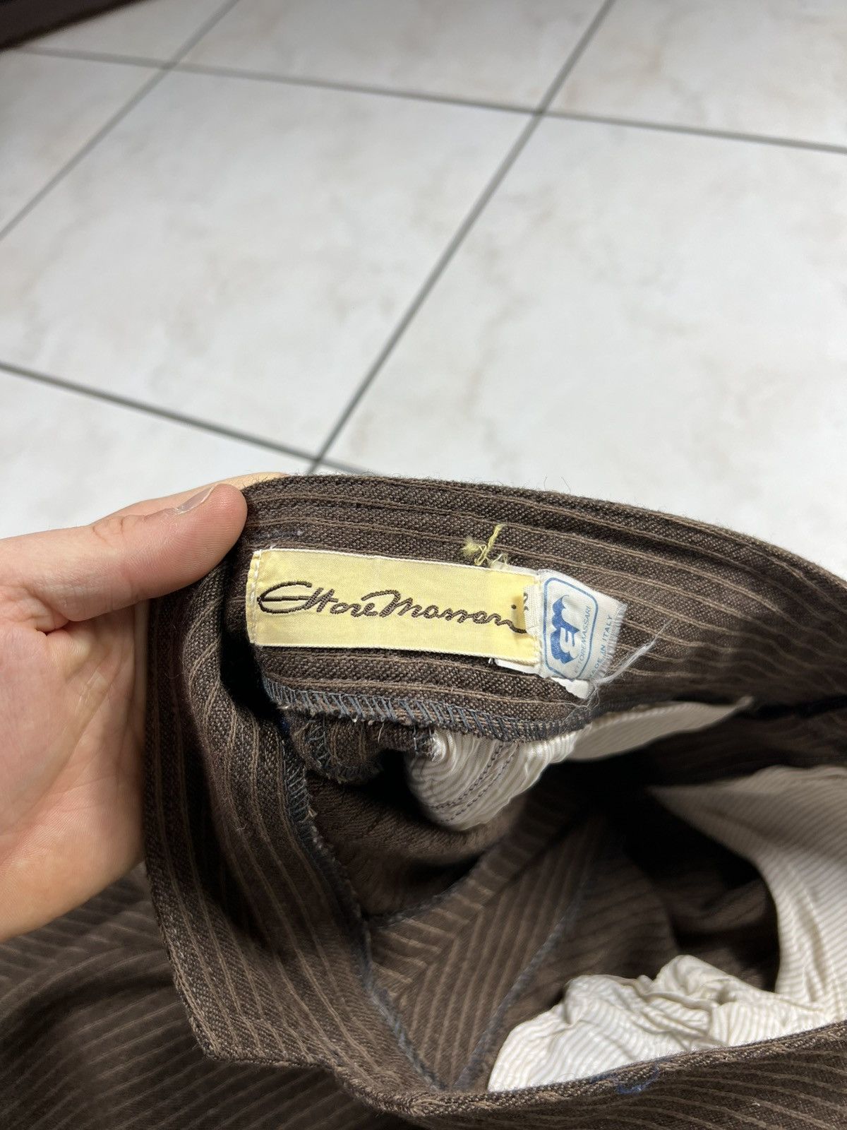 Vintage Vintage 60s Ettore Massari italian wool striped crease pants Size US 34 / EU 50 - 19 Thumbnail