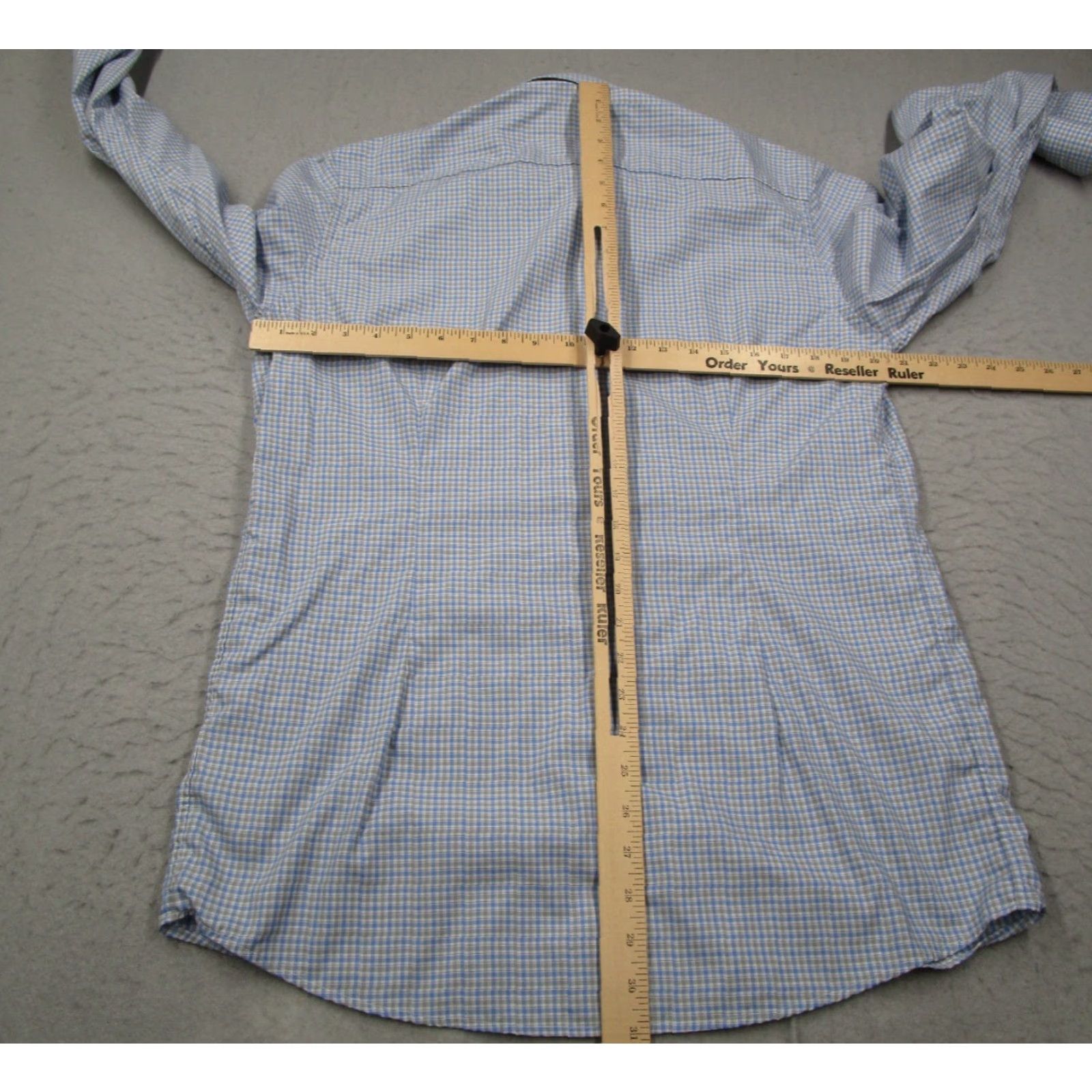 Eton ETON Dress Shirt Mens 15.5 39 Blue Check Contemporary Button Up Twill 100% Cotton Casual Business Size 40R - 6 Thumbnail