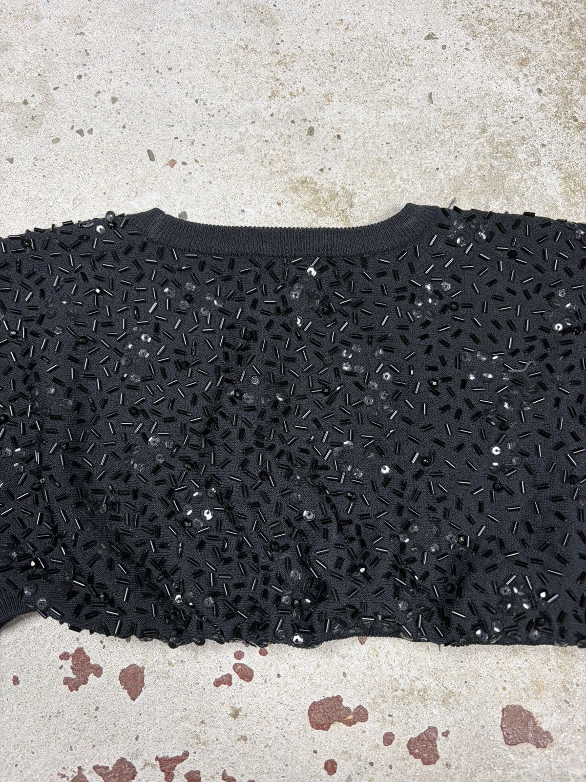 Dolce & Gabbana SS 1999 Dolce & Gabbana Runway Beaded Black Ultra Crop Top Size M / US 6-8 / IT 42-44 - 11 Thumbnail