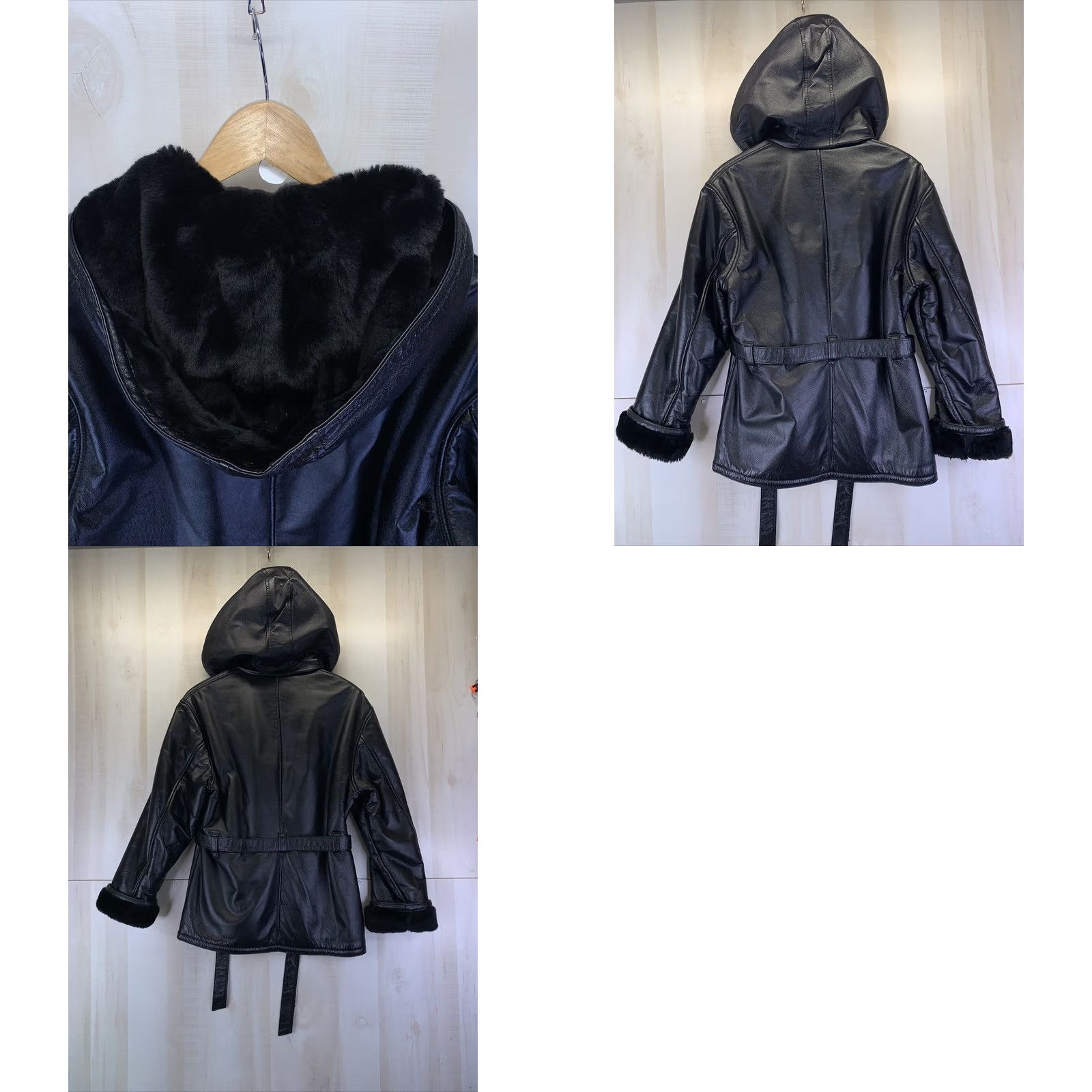 Vintage VINTAGE Wilsons Leather Leather Jacket Hooded Womens Large Black Faux Fur Lined Mid-Length Size L / US 10 / IT 46 - 8 Thumbnail