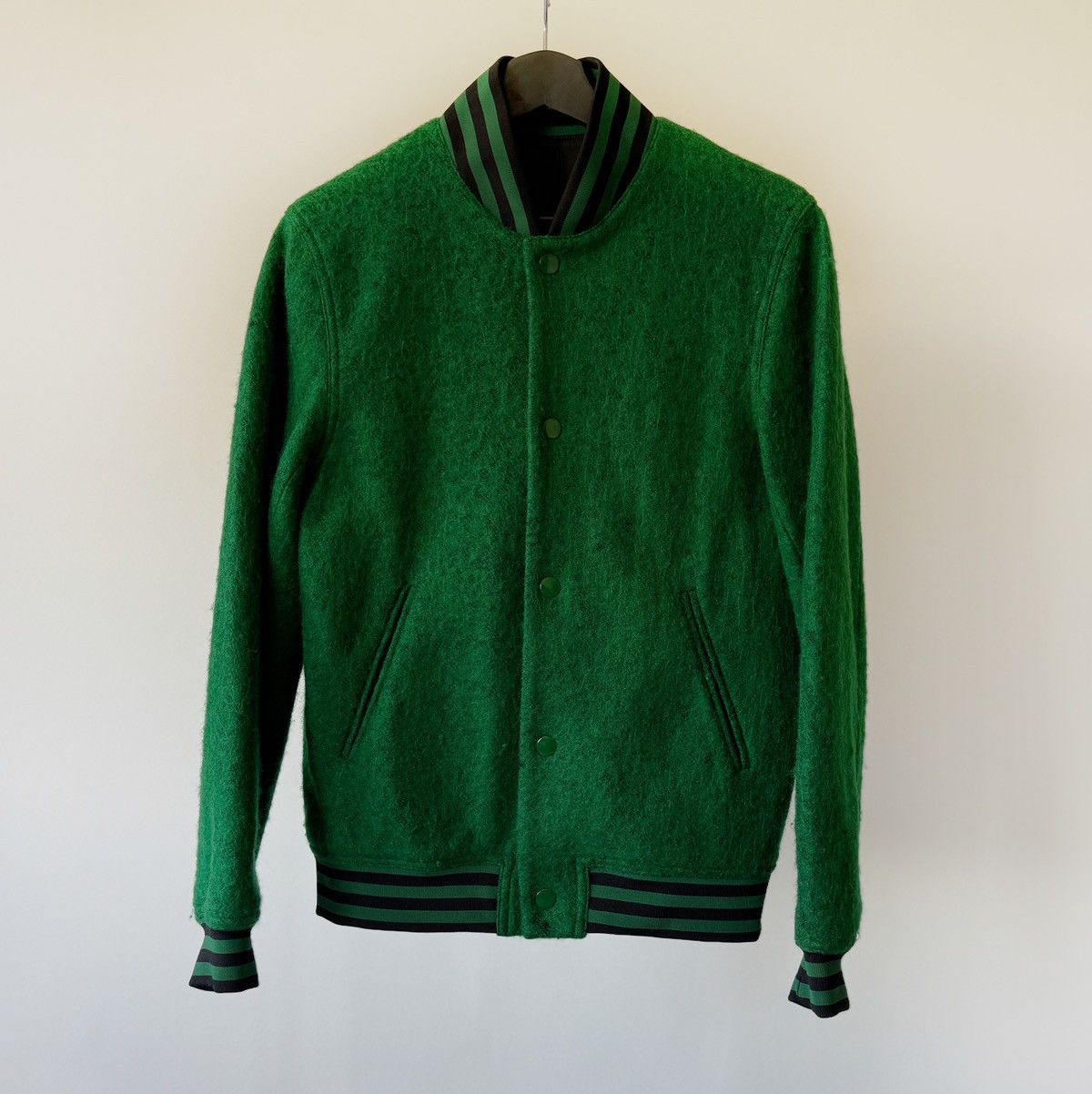 Whyred Whyred Green Mohair Bomber Jacket — Rib Collar (44 / S) Size US S / EU 44-46 / 1 - 1 Thumbnail