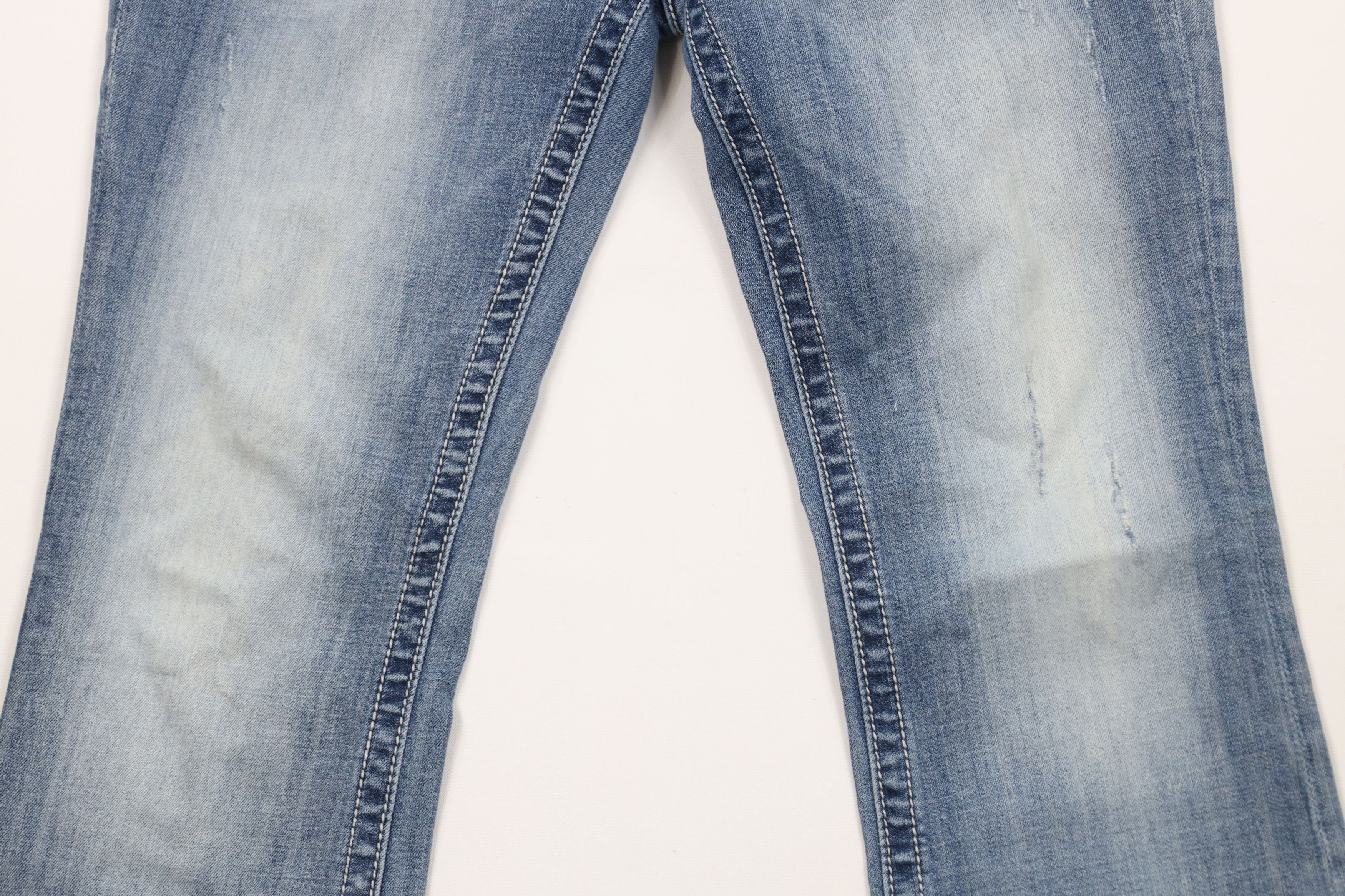 Miss Me × Vintage Miss Me Thick Stitch Flared Bootcut Denim Jeans Blue Size 31" - 3 Thumbnail