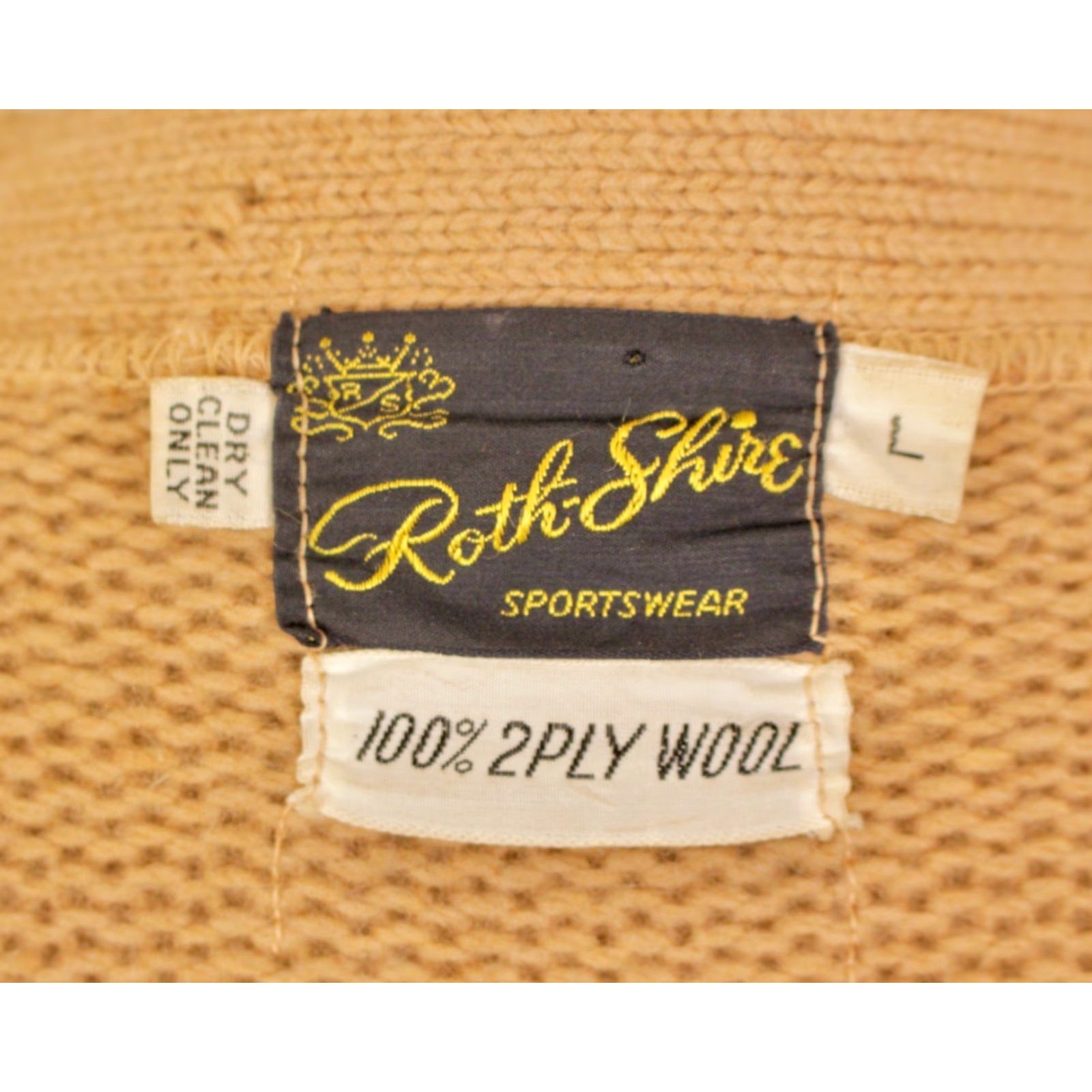 Vintage VINTAGE Roth-shire Wool Cardigan 1960s 50s 60s Orange Beige Sz L Mens Knit Sweater Size US L / EU 52-54 / 3 - 4 Thumbnail