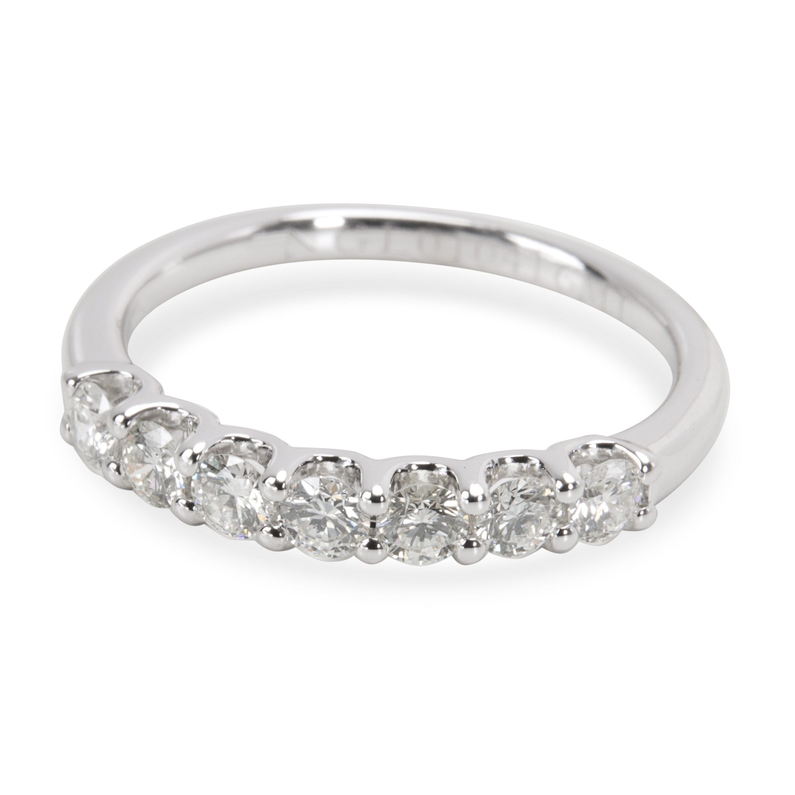 image of Tiffany Co 7 Stone U Prong Diamond Band In 14K White Gold 0.5 Ctw, Women's