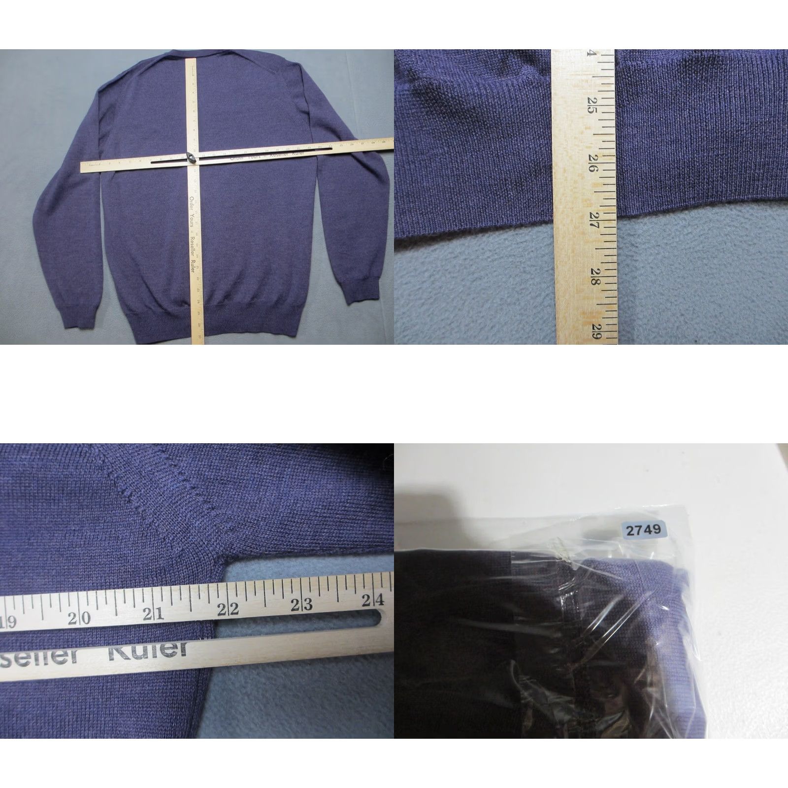 Vintage Hickey Freeman Sweater Mens Medium Purple Extra Fine Merino Wool V-Neck Pullover Size US M / EU 48-50 / 2 - 8 Thumbnail
