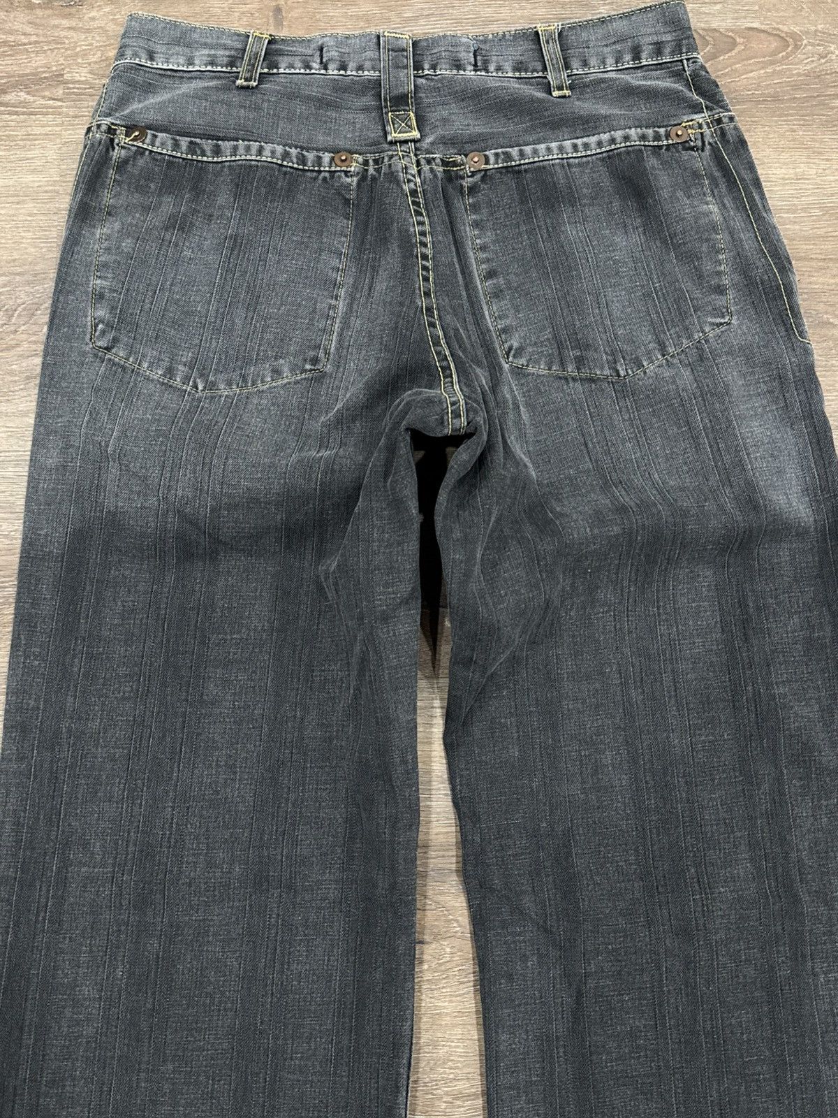 Vintage Y2K Black Utility Denim Jeans Contrast Stitch Carpenter pant Size US 31 - 5 Thumbnail