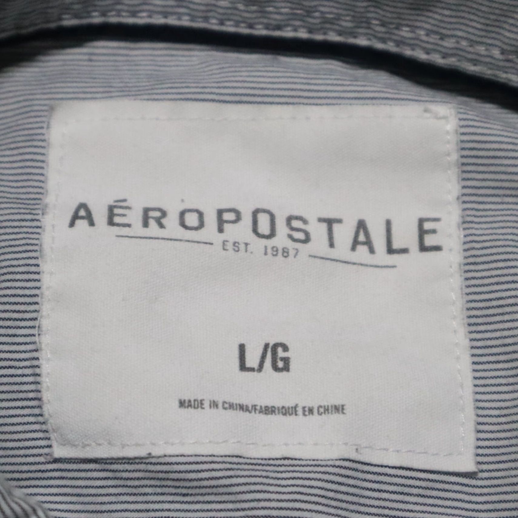Vintage Aéropostale Shirt Mens L Gray Button-Up Casual Pocket Long Sleeve Shirt Size US L / EU 52-54 / 3 - 3 Thumbnail