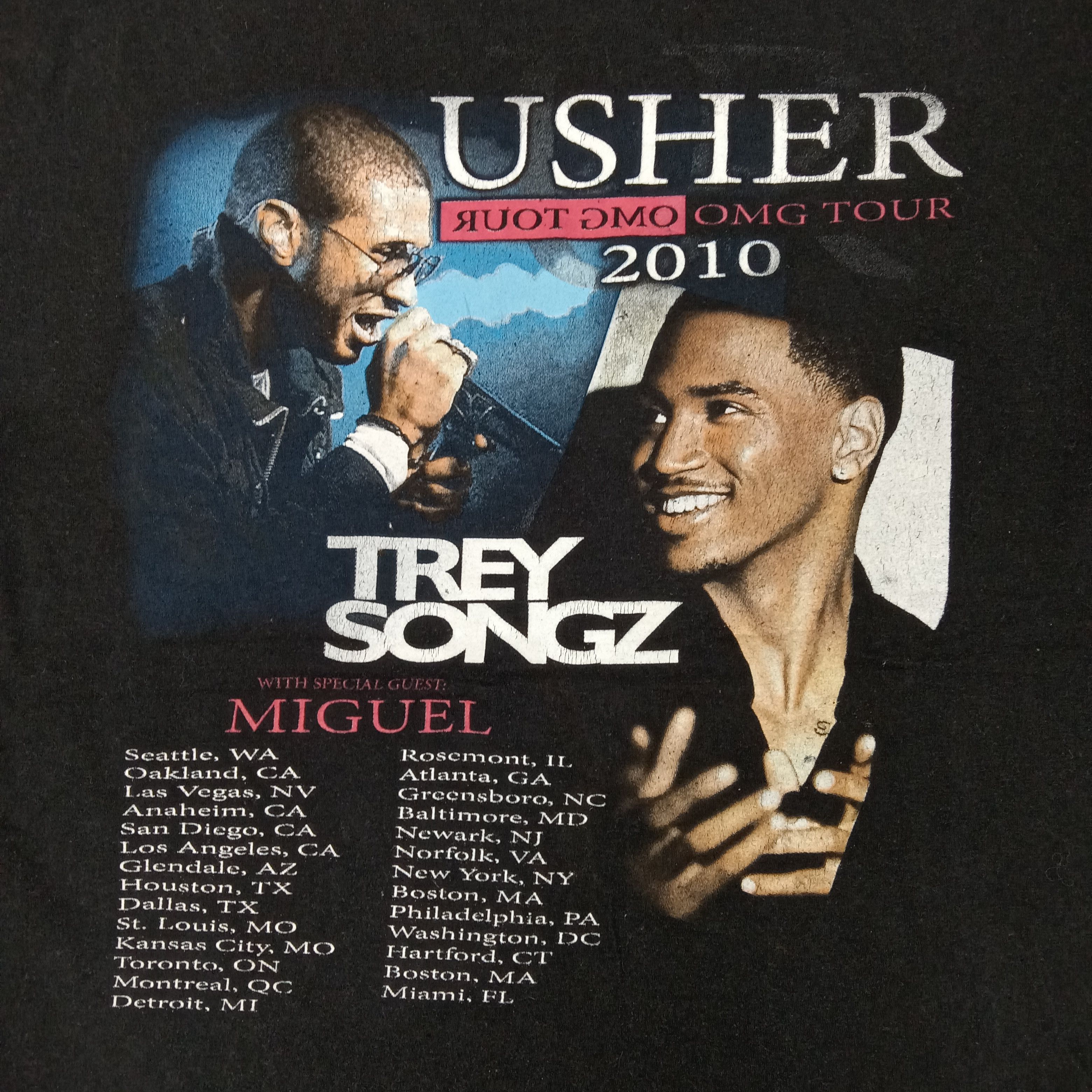 Band Tees × Rap Tees × Vintage Usher OMG Tour American R&B Hip-hop Graphic Tshirt Size US L / EU 52-54 / 3 - 5 Thumbnail