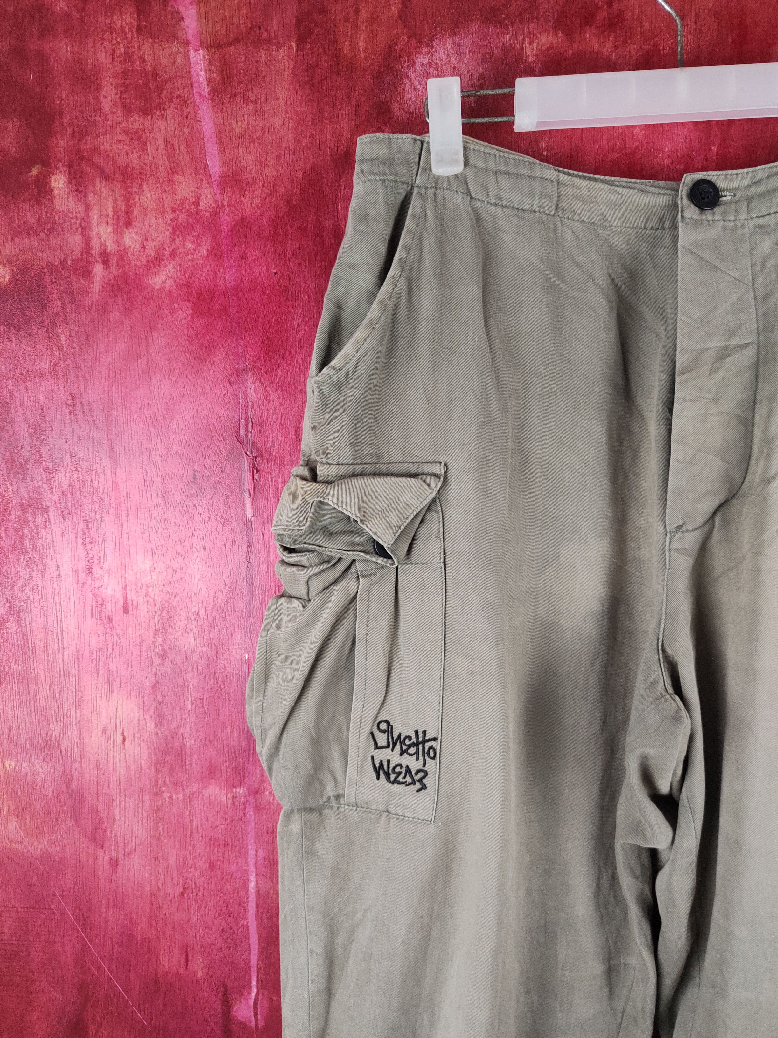 Japanese Brand VINTAGE Gueho Wear Dark Olive Faded Cargo Pants N#33 Size US 32 / EU 48 - 4 Thumbnail