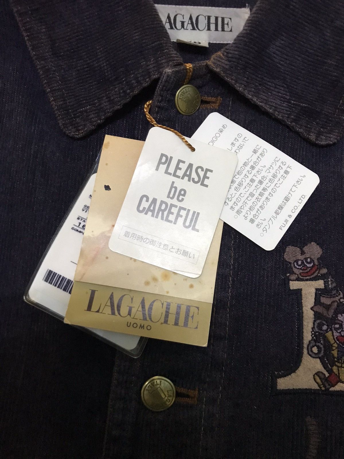 Vintage ⚡️Vintage Lagache Corduroy Indigo Chore Jacket Size US L / EU 52-54 / 3 - 18 Thumbnail