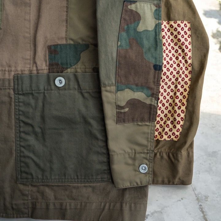 Comme des Garcons Homme NWT 25SS COMME des GARCONS HOMME Patchwork No Collar Jacket Size US S / EU 44-46 / 1 - 4 Thumbnail