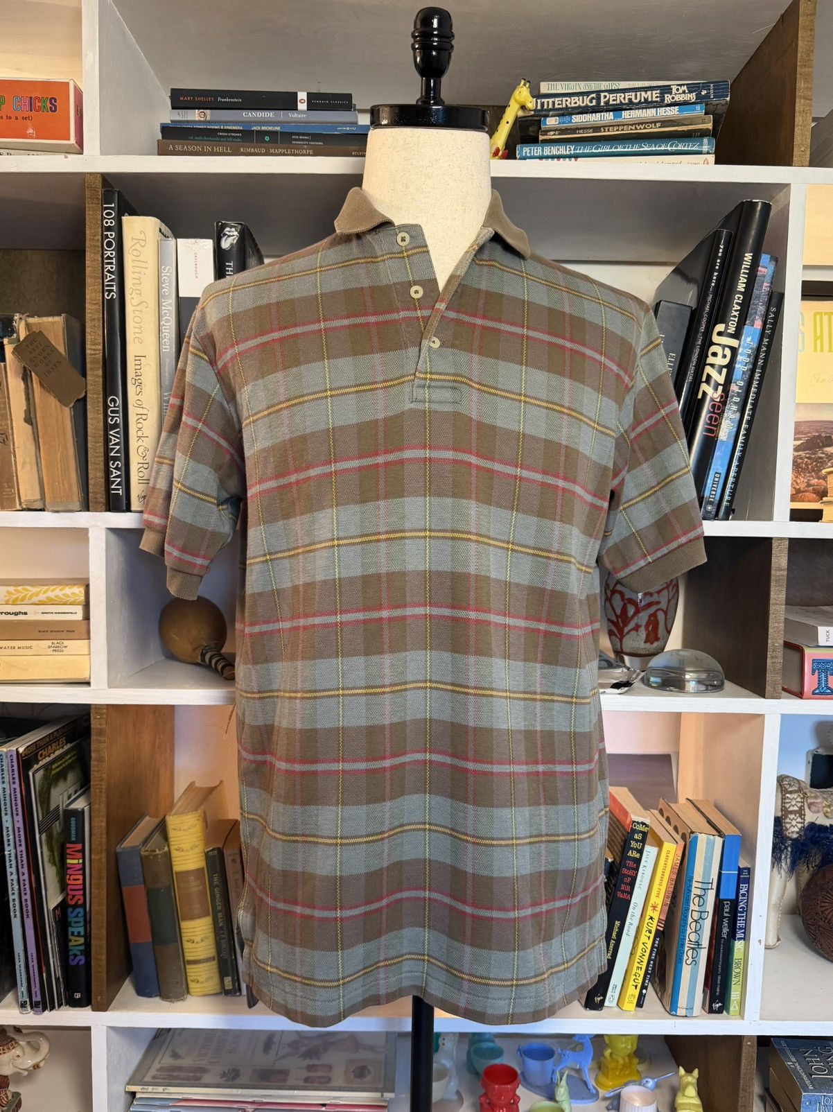 Polo Ralph Lauren Polo Ralph Lauren Brown Plaid Polo Vintage Size US M / EU 48-50 / 2 - 1 Thumbnail
