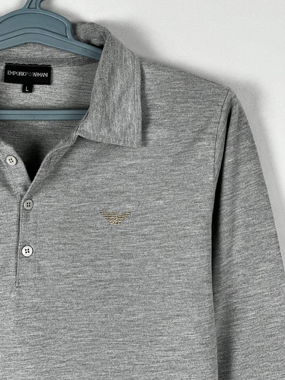 Emporio Armani Emporio Armani Vintage Grey Luxury Long Sleeve Polo Size US L / EU 52-54 / 3 - 4 Thumbnail