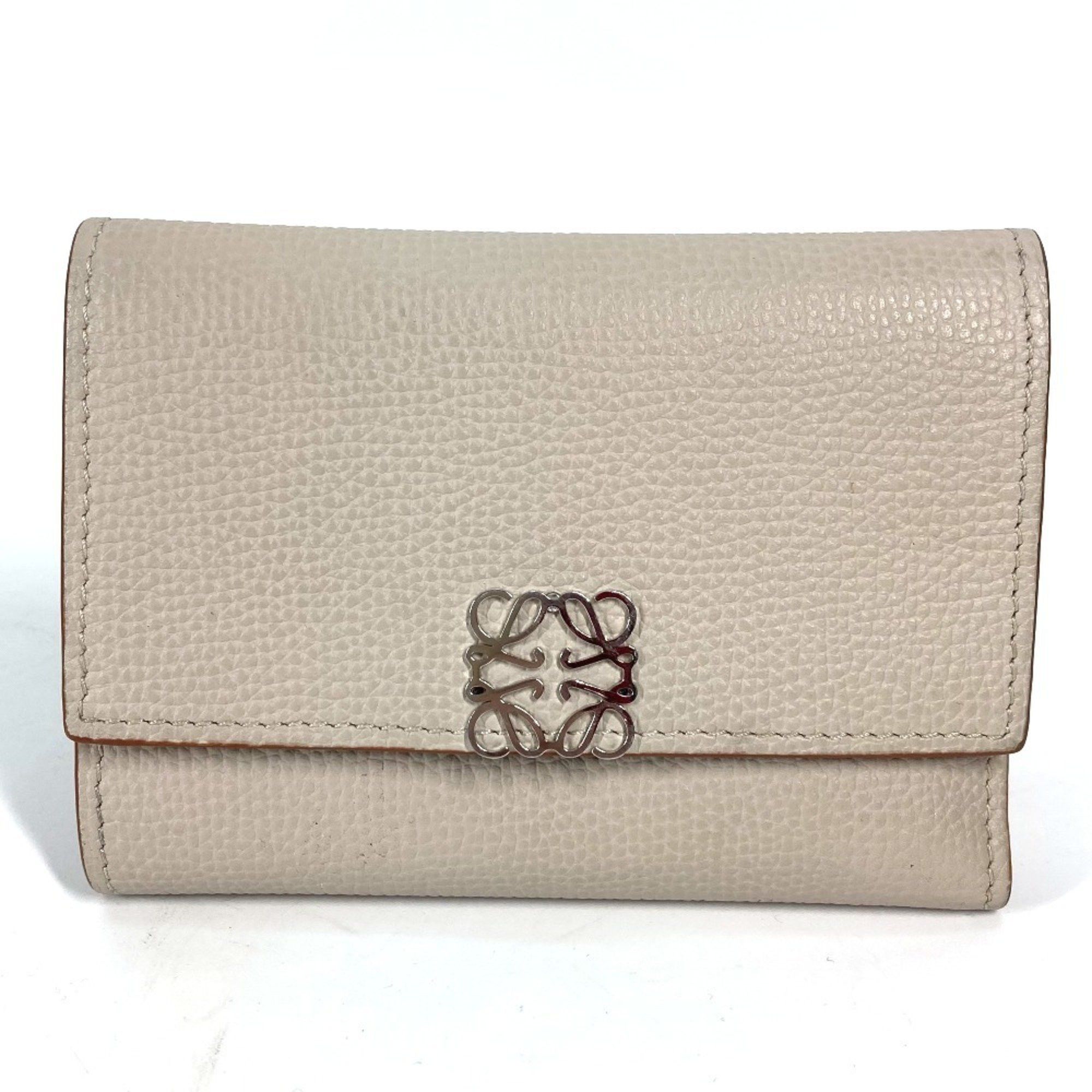 Loewe LOEWE Anagram Vertical Wallet C821S33X07 Small Compact Trifold Leather for Women in Light Ghost Beige Size ONE SIZE - 1 Thumbnail