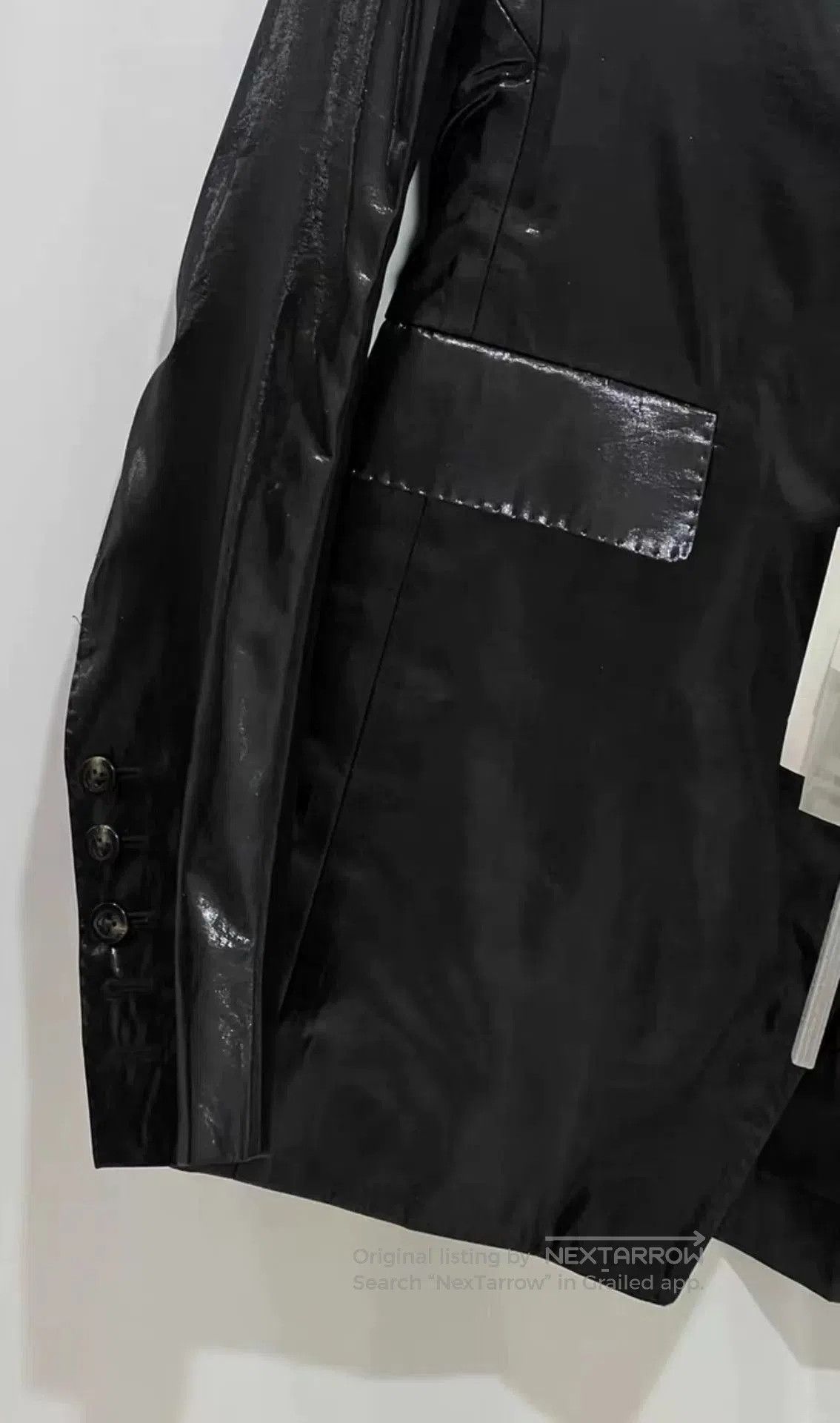 Rick Owens RICK OWENS Shiny Black Suit Jacket. Size US XXS / EU 40 - 4 Thumbnail