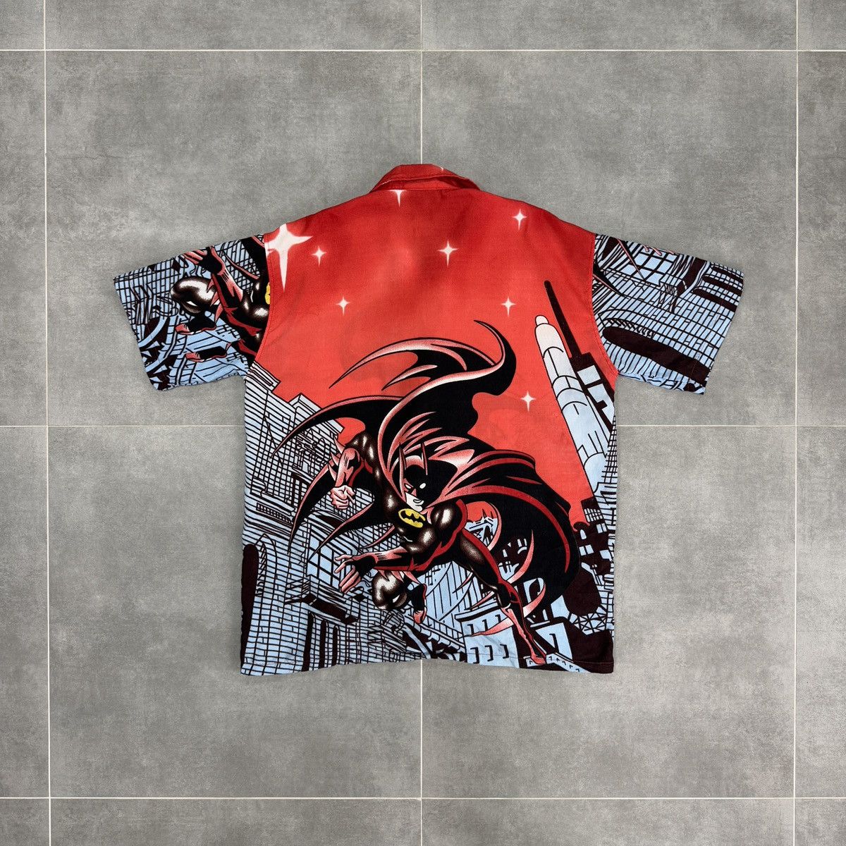 DC Comics × Vintage Blue Blend Batman Comics Aloha Hawaiian Button Shirt Size L Size US L / EU 52-54 / 3 - 16 Thumbnail