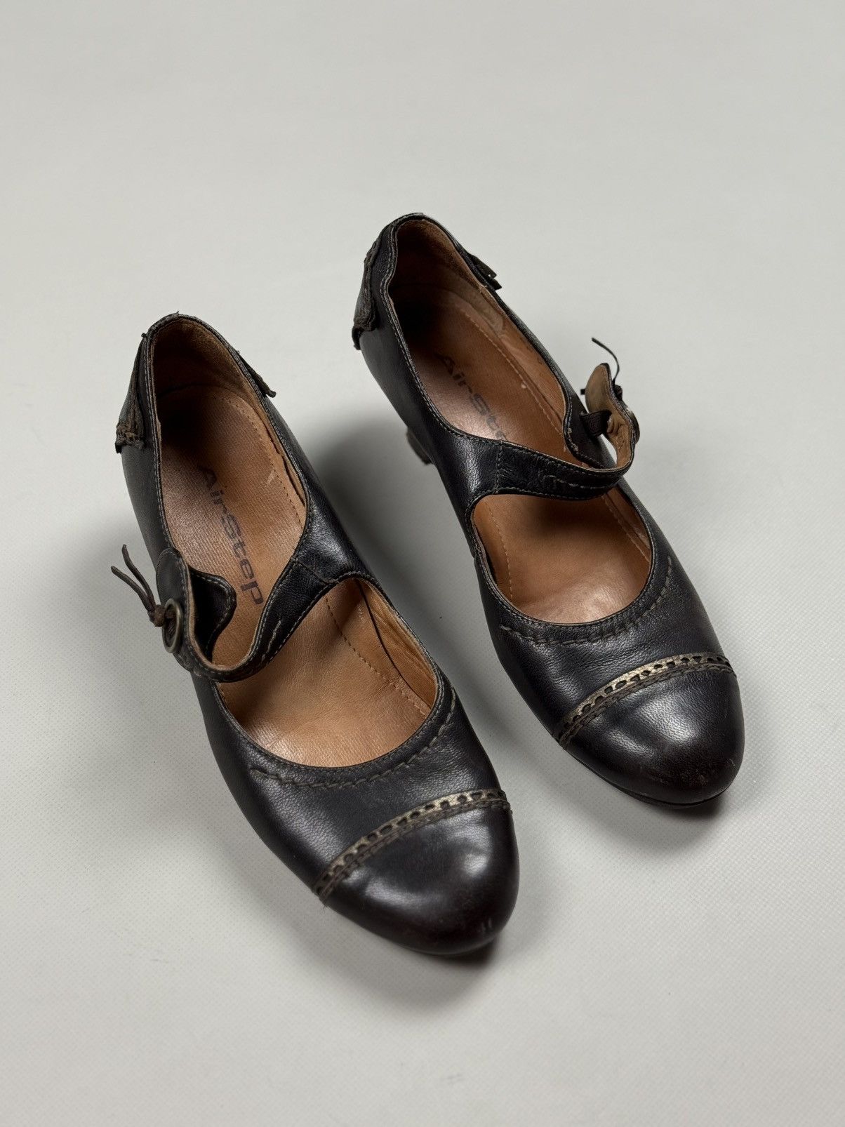 A.S.98 × Vintage Airstep Vintage Avant-Garde Ladies Leather Heeled Shoes Size US 8 / IT 38 - 2 Thumbnail