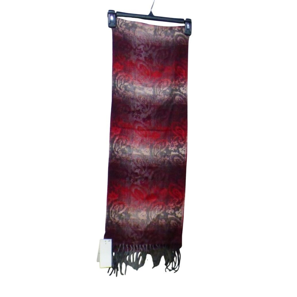Steve Madden Steve Madden Mid Weight Ombré Paisley Scarf, 11”x 70”, Red-M Size ONE SIZE - 7 Thumbnail
