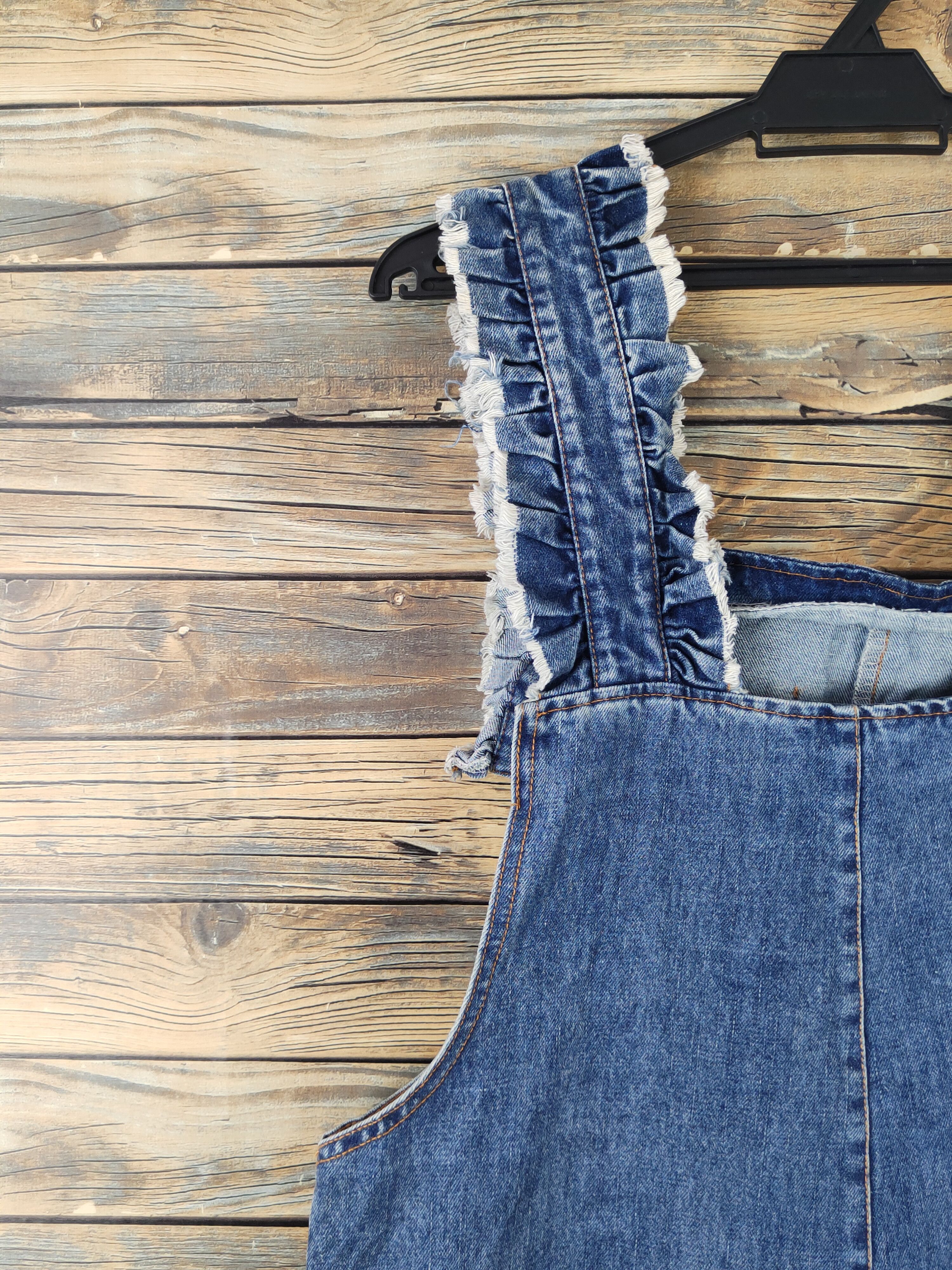 Japanese Brand × Vintage Vintage Nanawinner Blue Denim Shortall Jumpsuits Size 39" - 3 Thumbnail