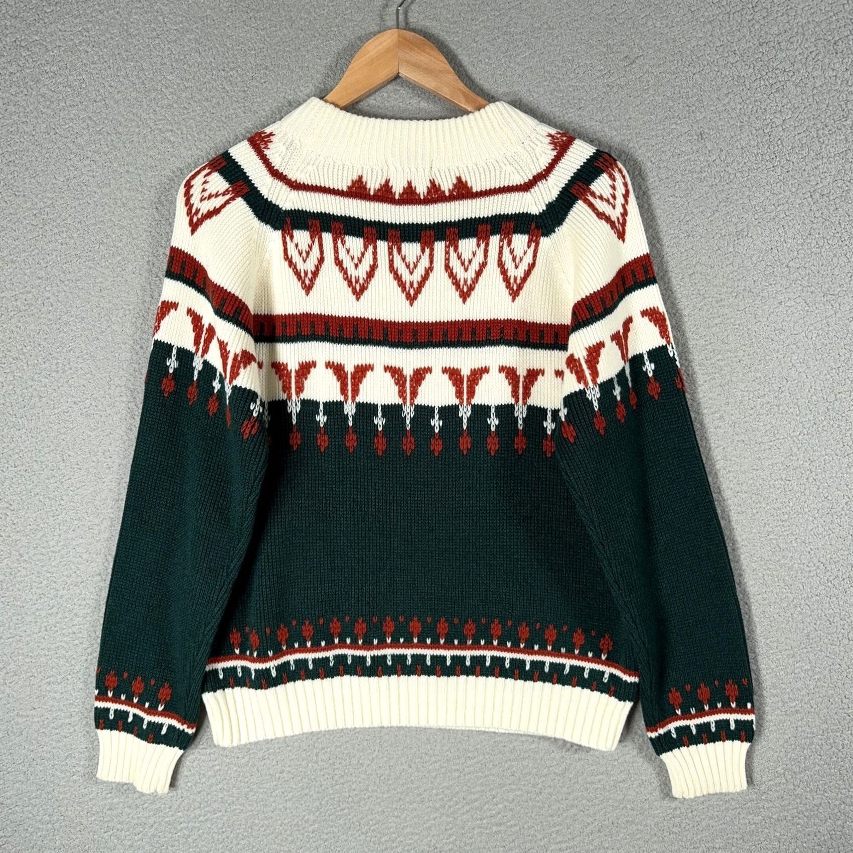 JCPenney VINTAGE JCPenney Sweater Mens Medium Green Nordic Fair Isle Ski Pullover 70s Size US M / EU 48-50 / 2 - 4 Thumbnail